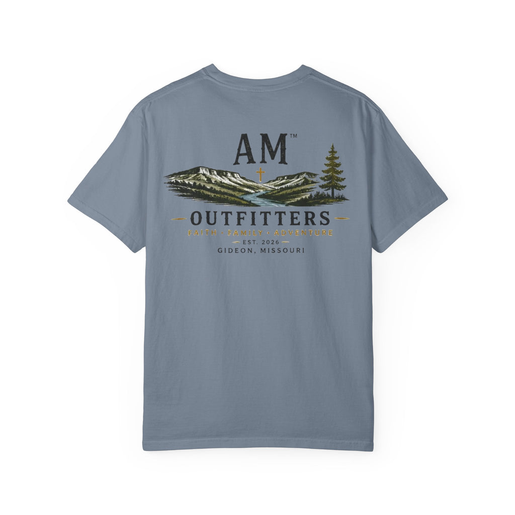 AM Outfitters Graphic T-Shirt — Mountain & Tree Adventure Tee