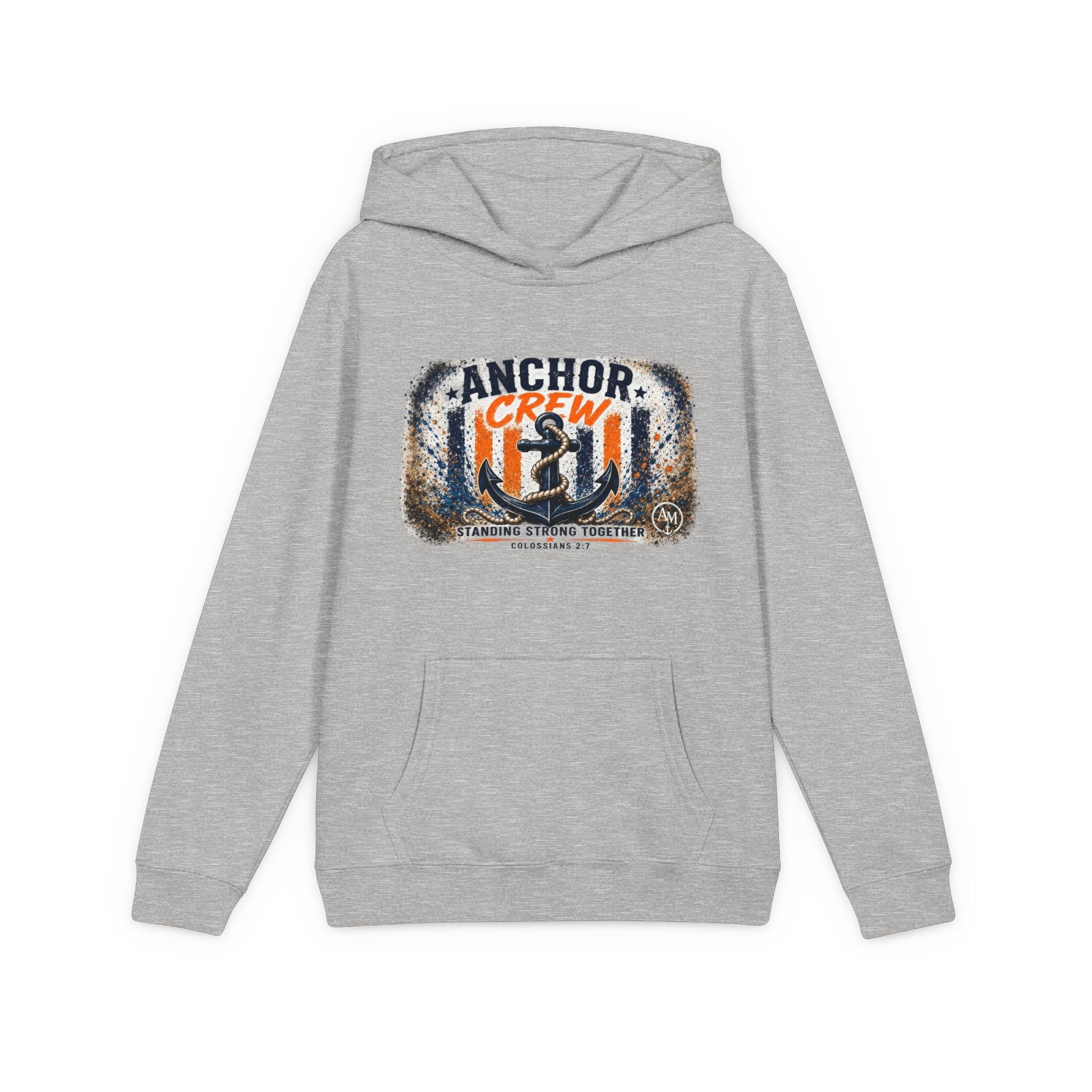 Anchor Crew Youth Hoodie — Nautical Anchor Graphic Fleece Sweatshirt