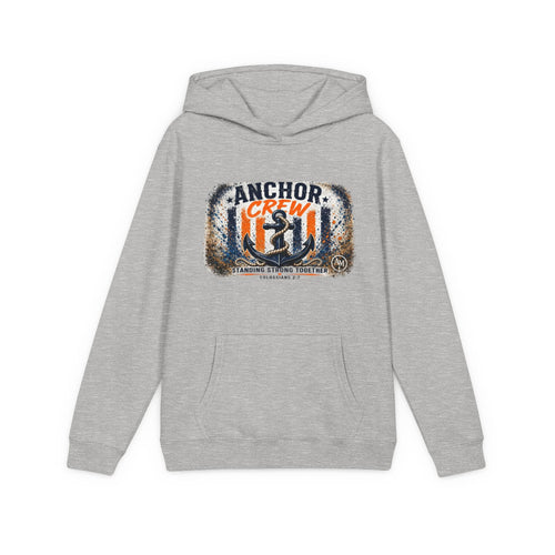 Anchor Crew Youth Hoodie — Nautical Anchor Graphic Fleece Sweatshirt