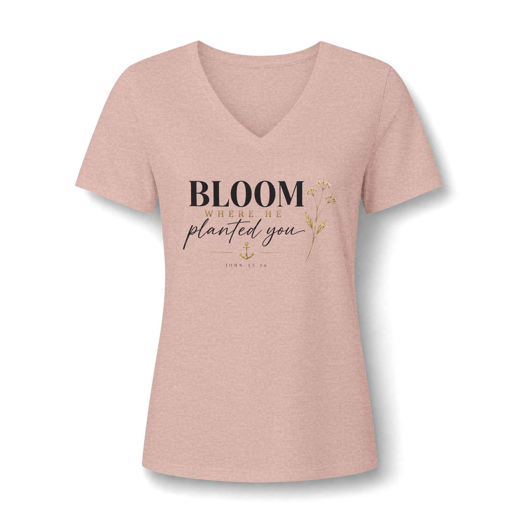 Bloom Where He Planted You V-Neck Tee