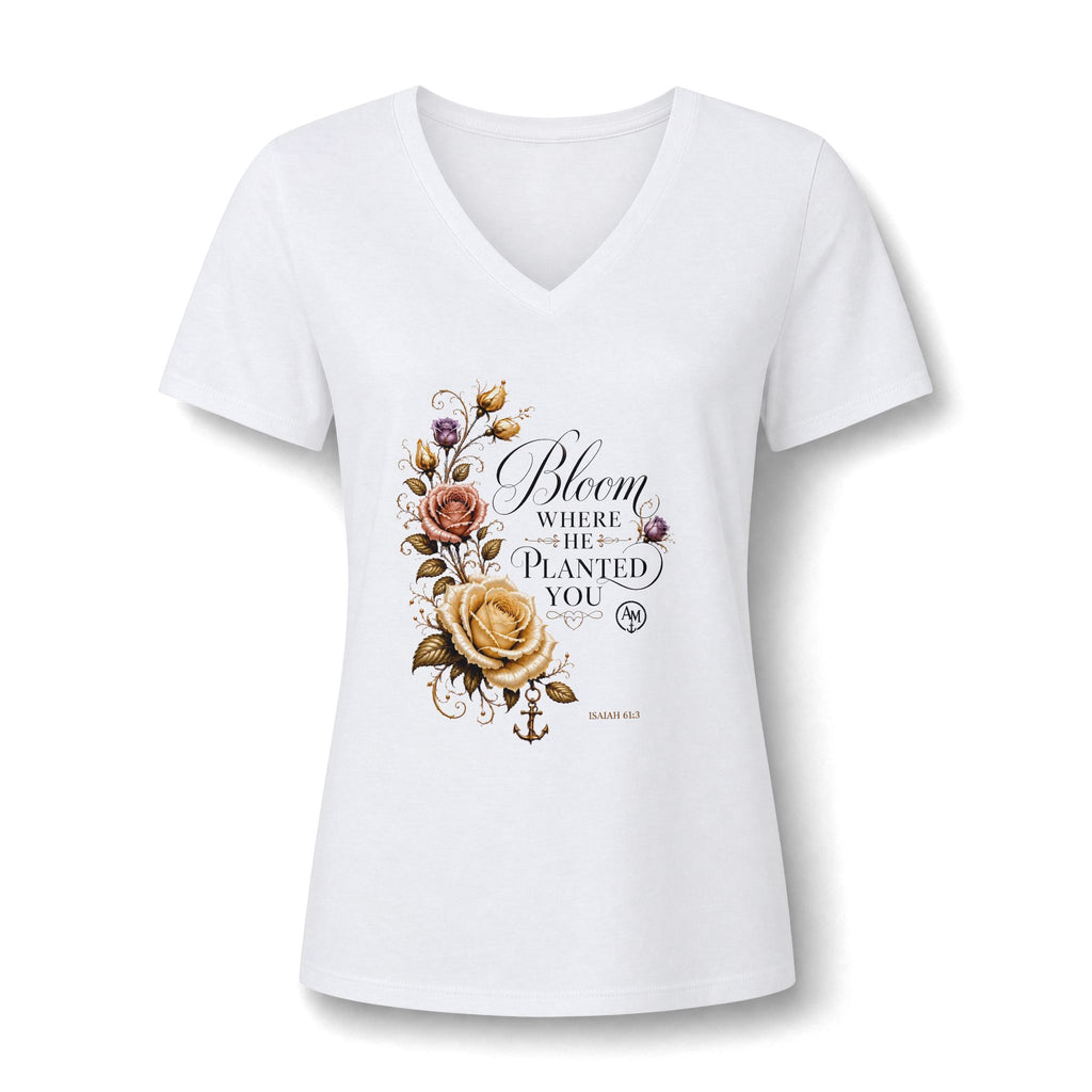 Bloom Where You’re Planted V-Neck Tee
