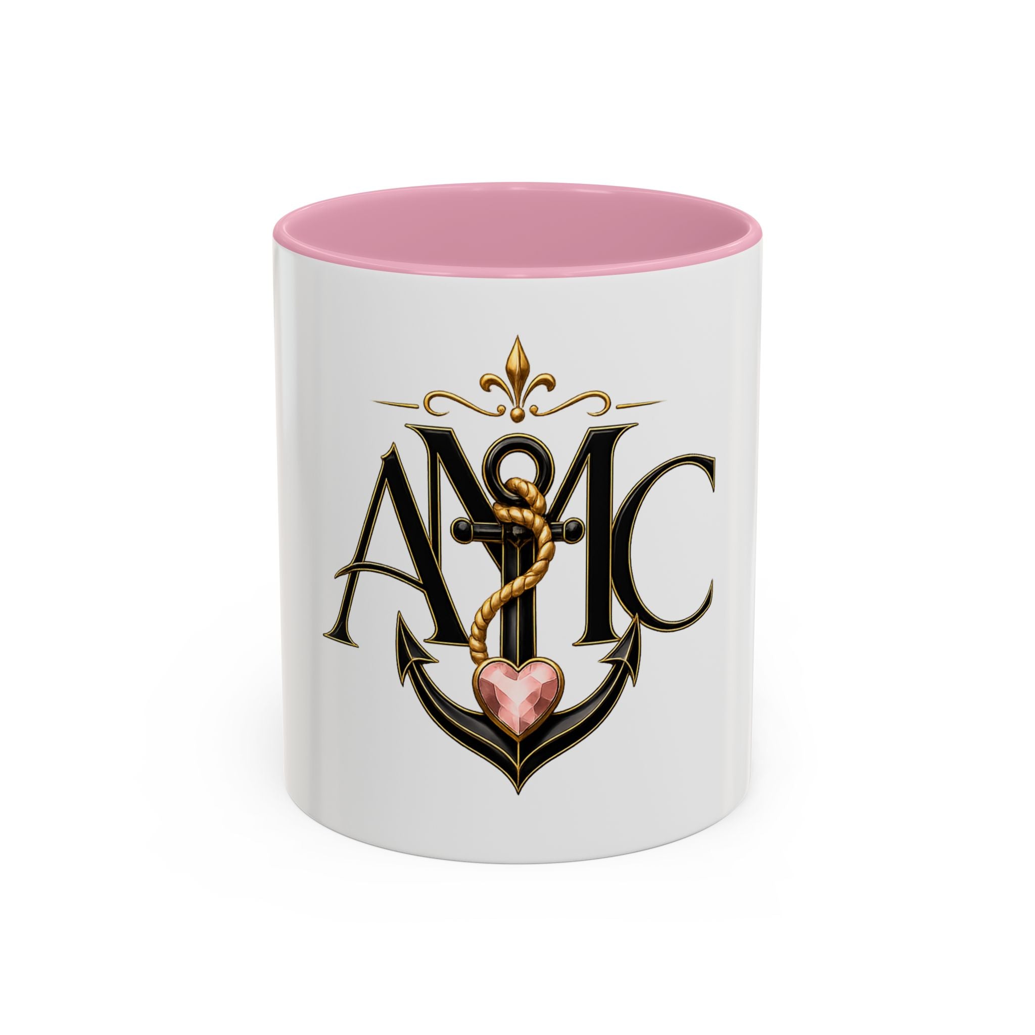 Anchor Heart Monogram Ceramic Mug | Anchored Mama Co. | 11oz & 15oz Coffee Cup
