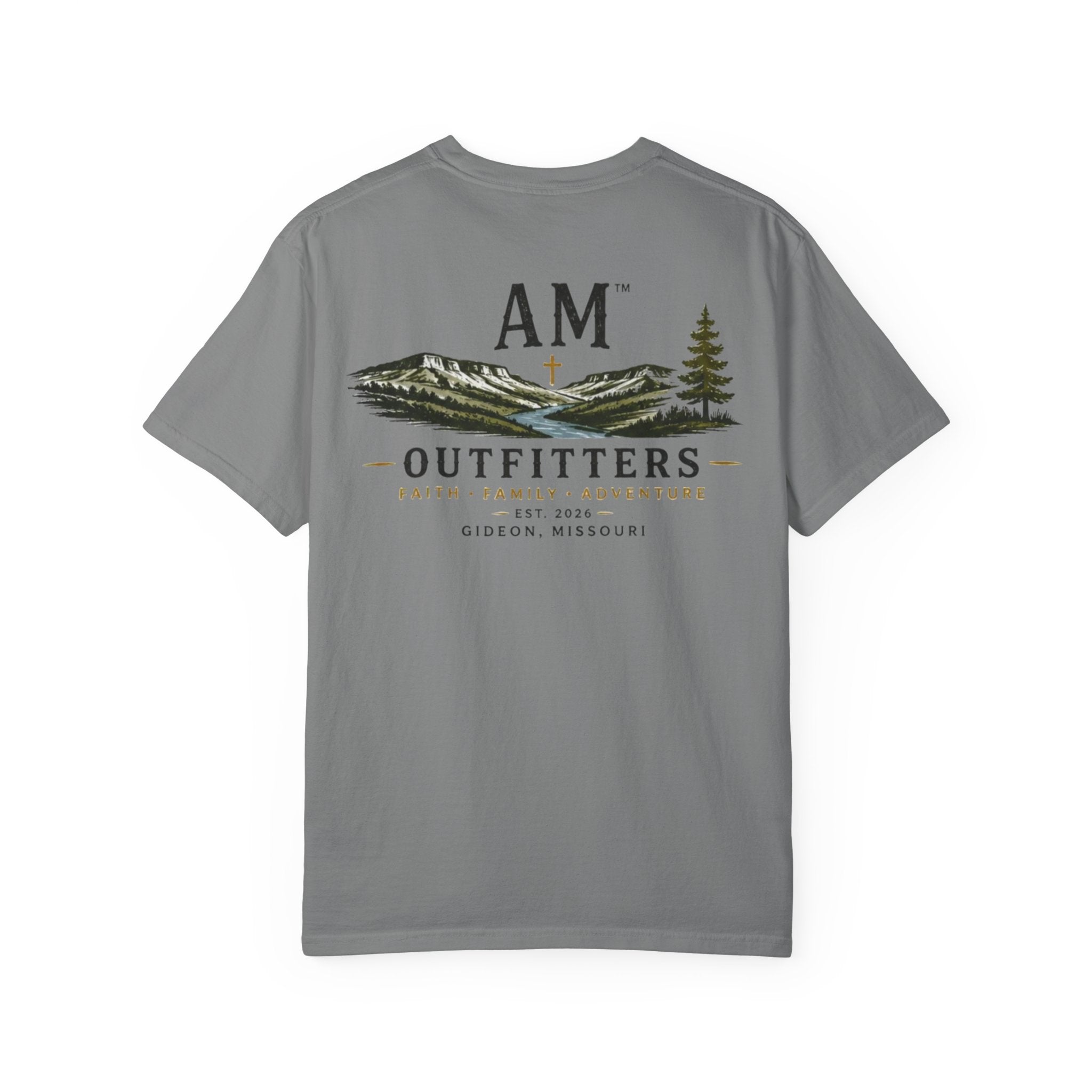 AM Outfitters Graphic T-Shirt — Mountain & Tree Adventure Tee