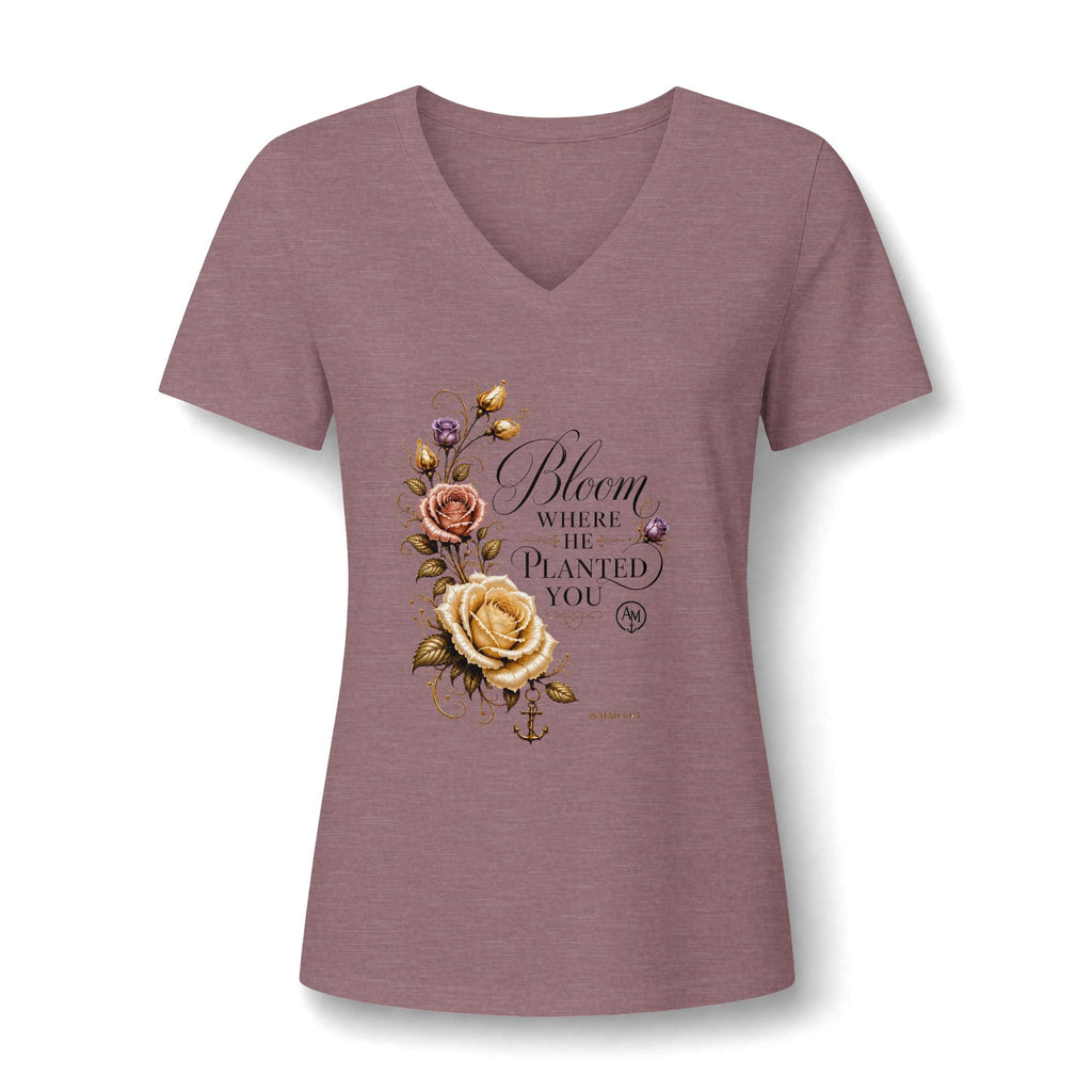 Bloom Where You’re Planted V-Neck Tee
