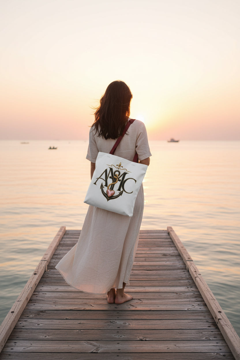 Anchored Mama Monogram Tote Bag | Vintage Anchor Market Tote