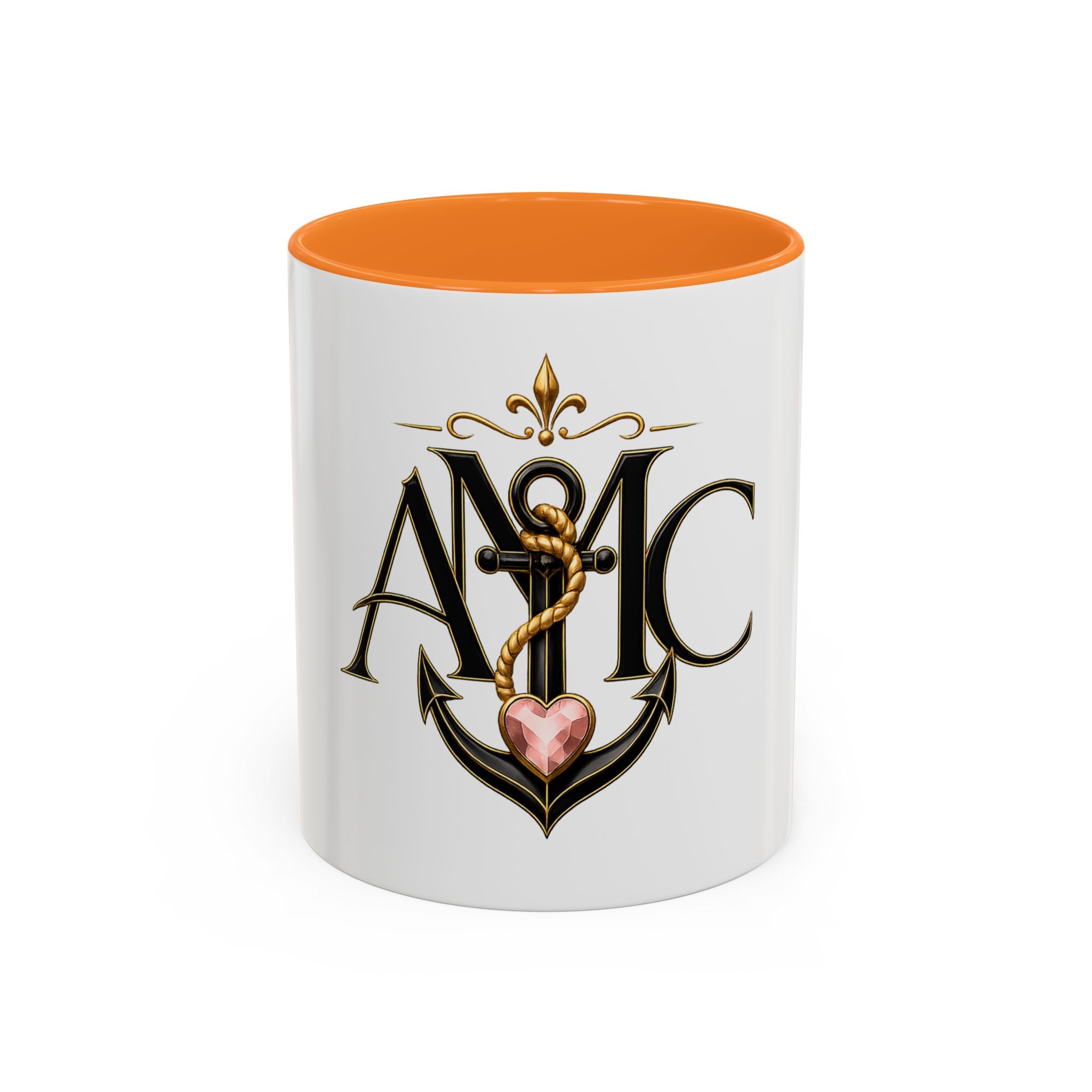 Anchor Heart Monogram Ceramic Mug | Anchored Mama Co. | 11oz & 15oz Coffee Cup
