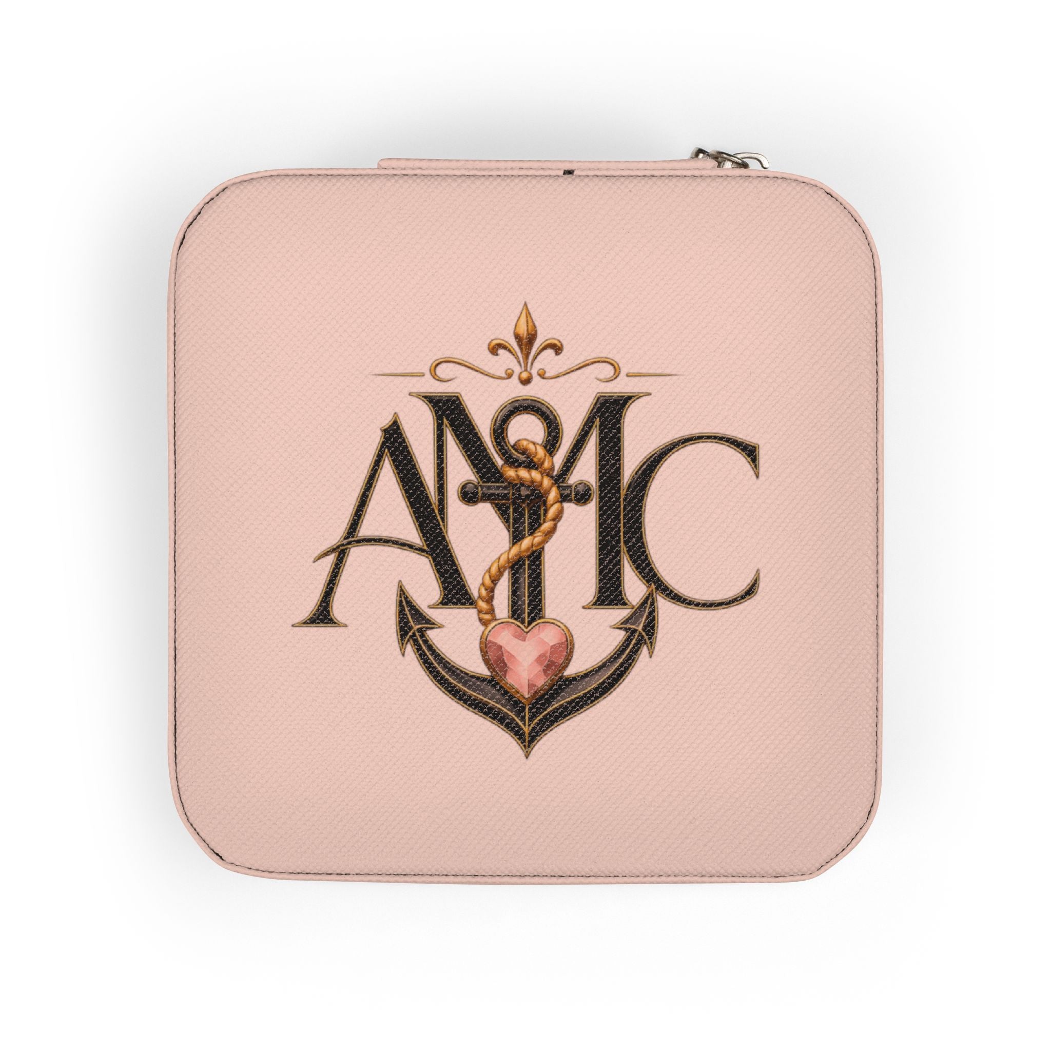 Anchored Mama Monogram Travel Jewelry Case | Compact Jewelry Organizer