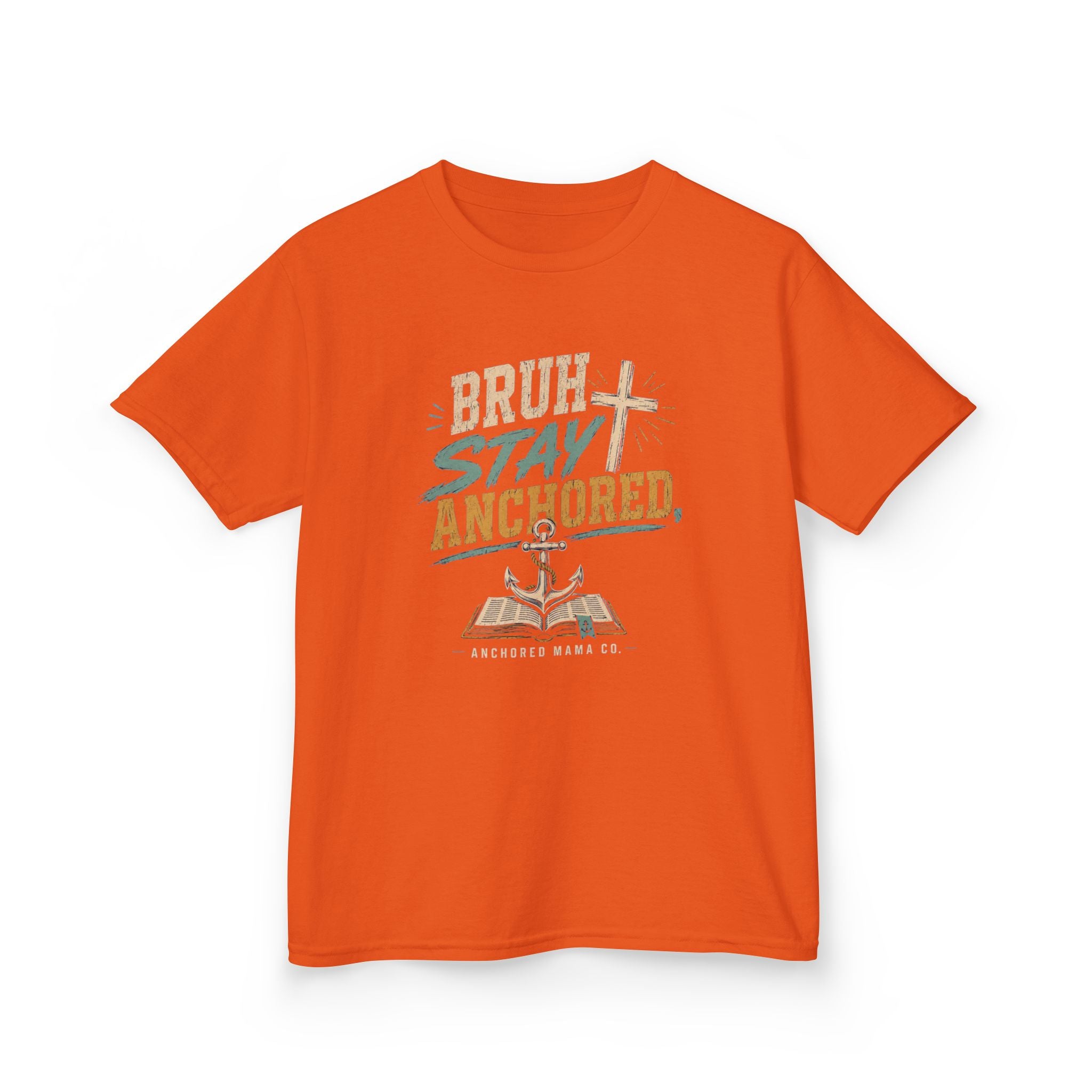 Kids T-Shirt — “Bruh Stay Anchored” Nautical Faith Graphic Tee