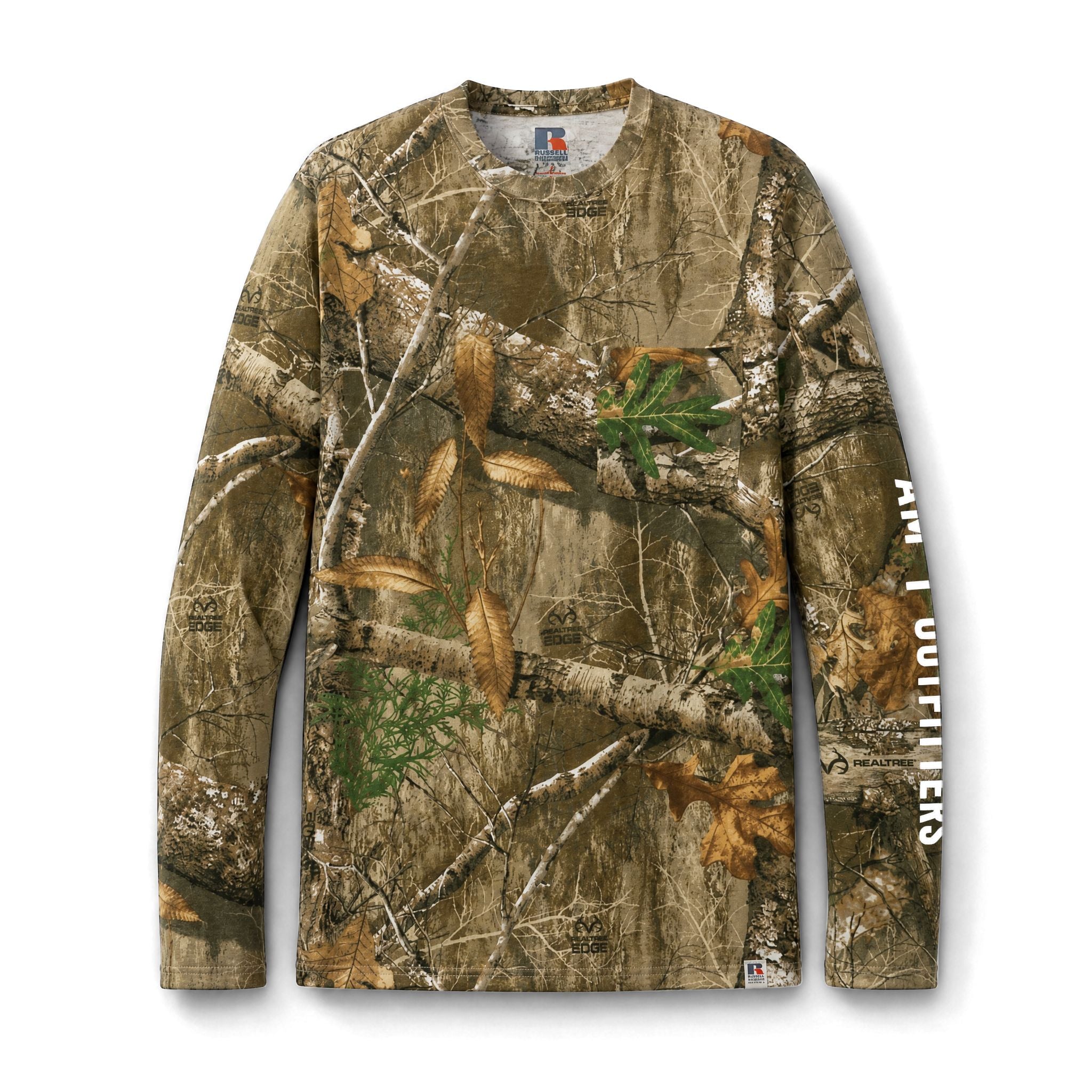 Camouflage Long Sleeve Tee — AM Outfitters Pocket Tee (Faith • Family • Adventure)