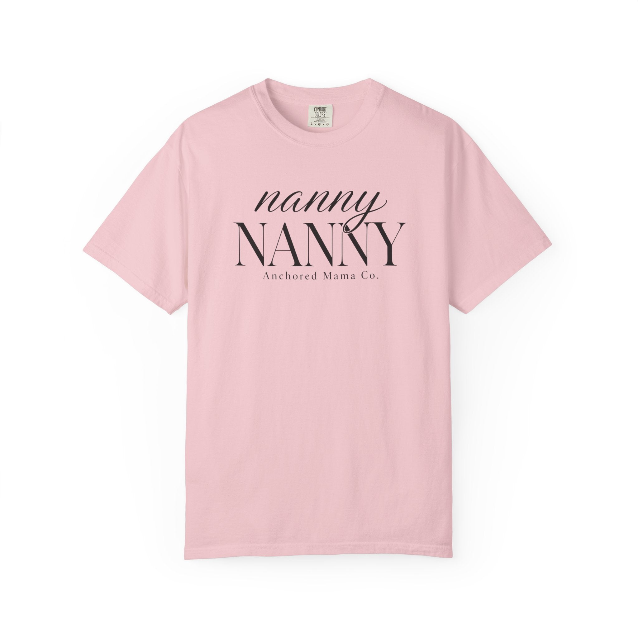 Nanny NANNY Script Logo T-Shirt — Casual Caregiver Gift
