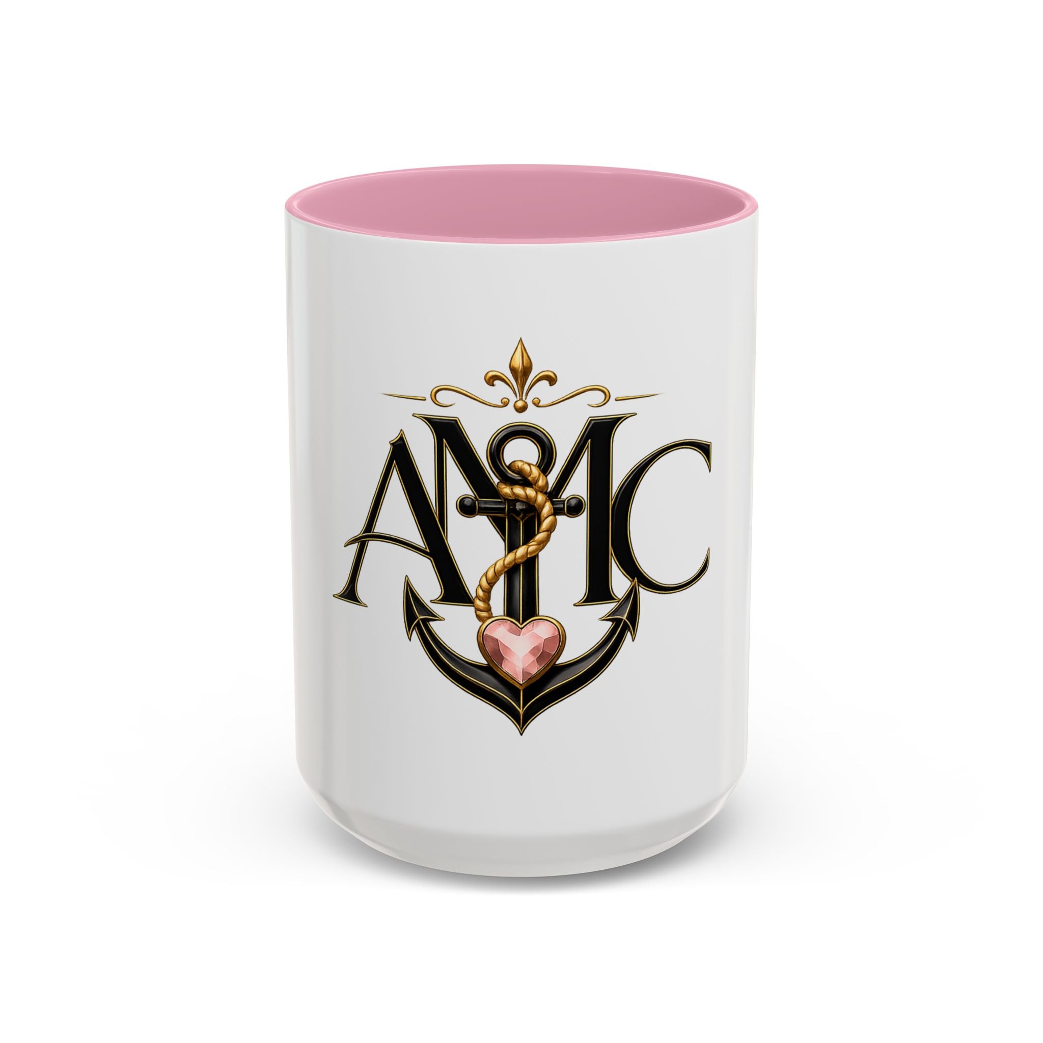 Anchor Heart Monogram Ceramic Mug | Anchored Mama Co. | 11oz & 15oz Coffee Cup