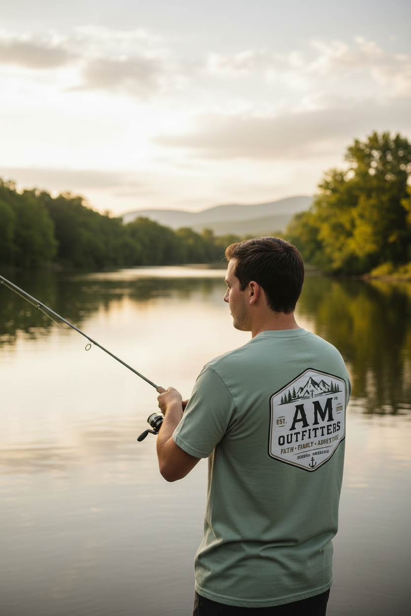 AM Outfitters Adventure T-Shirt — Mountain & Anchor Logo Tee