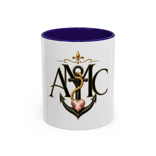 Anchor Heart Monogram Ceramic Mug | Anchored Mama Co. | 11oz & 15oz Coffee Cup