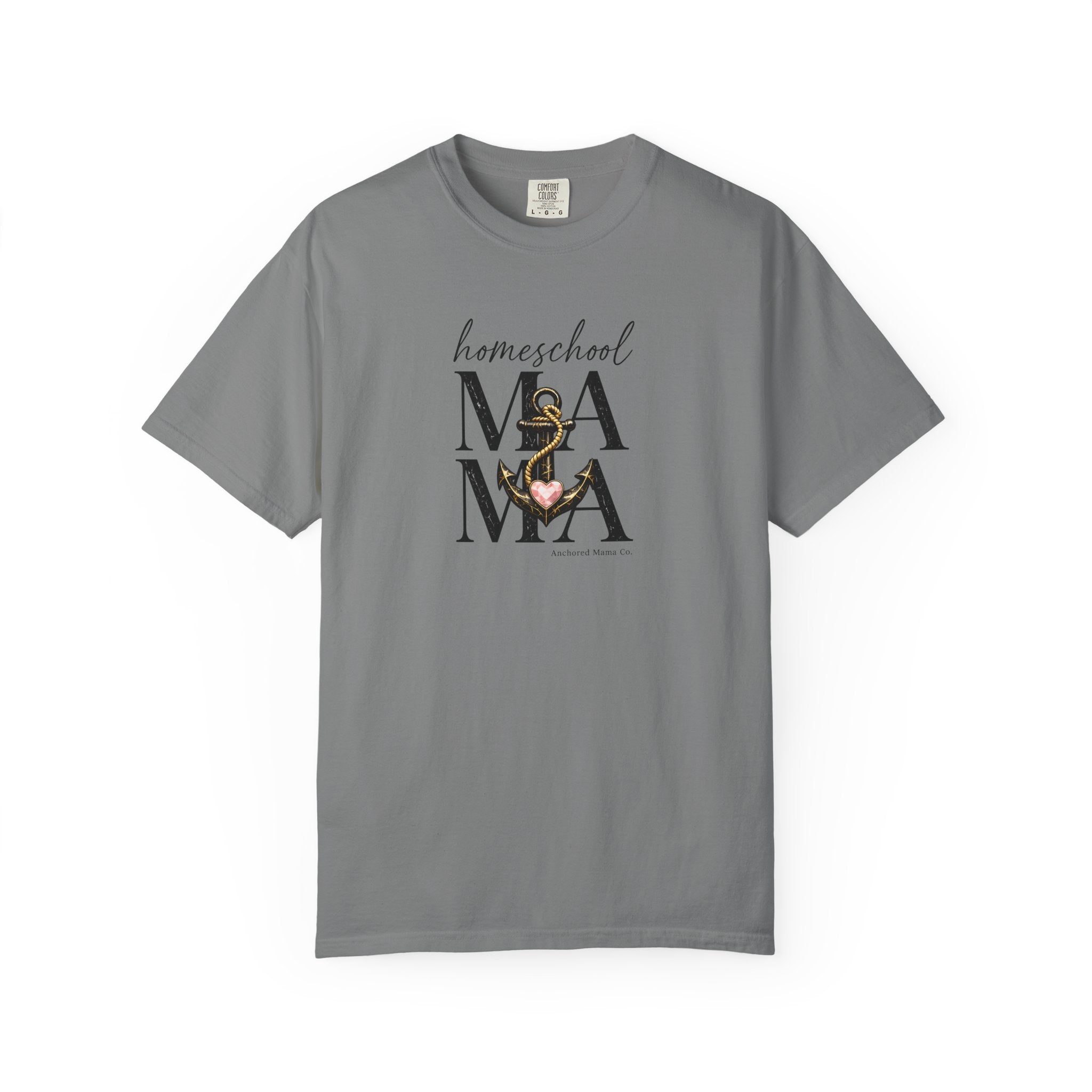 Homeschool Mama™ Floral Anchor T-Shirt | Christian Homeschool Mom Tee | Anchored Mama Studio