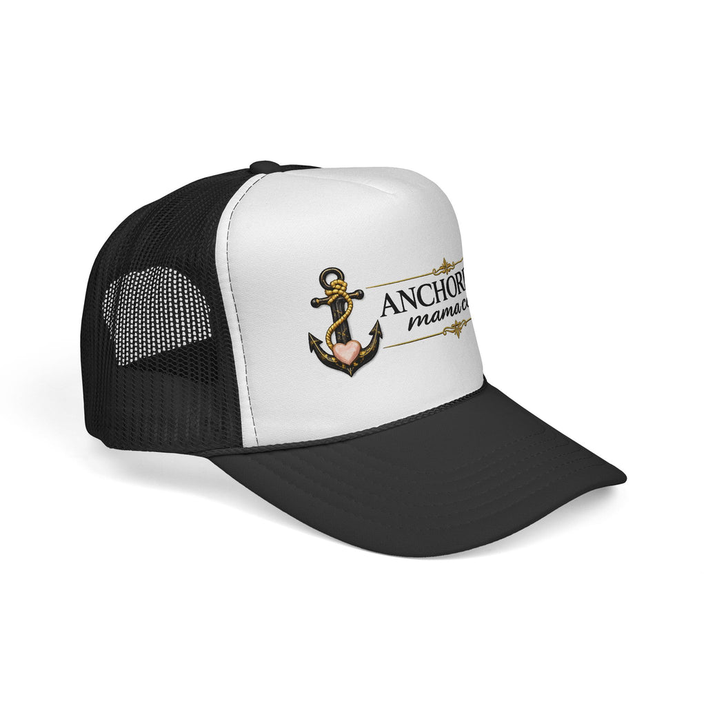 Anchored Mama Co. Trucker Hat – Vintage Anchor Mesh Cap for Christian Moms