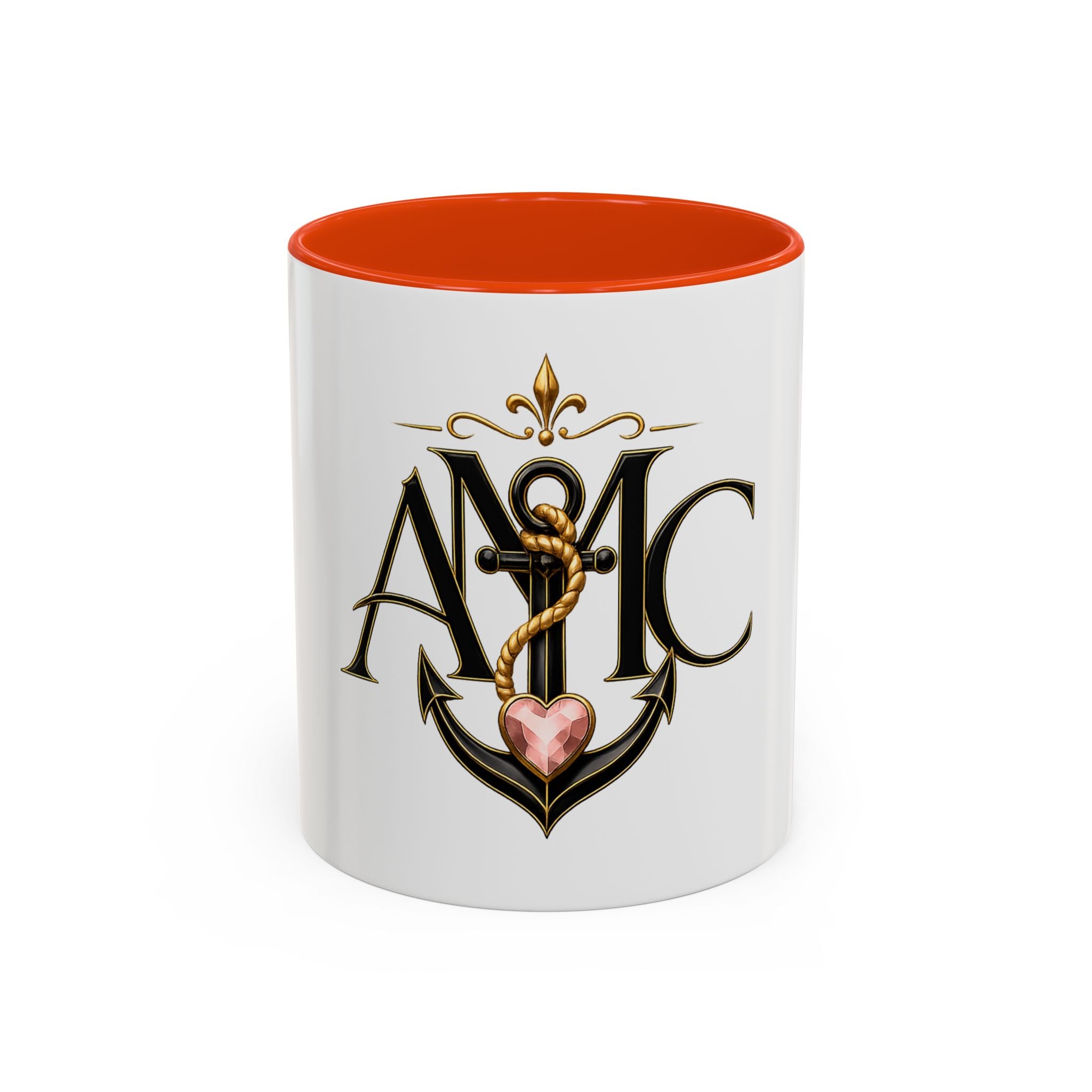 Anchor Heart Monogram Ceramic Mug | Anchored Mama Co. | 11oz & 15oz Coffee Cup