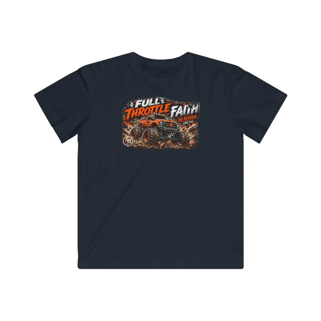 Kids Monster Truck Tee — "Full Throttle Faith" Off‑Road Racing Shirt