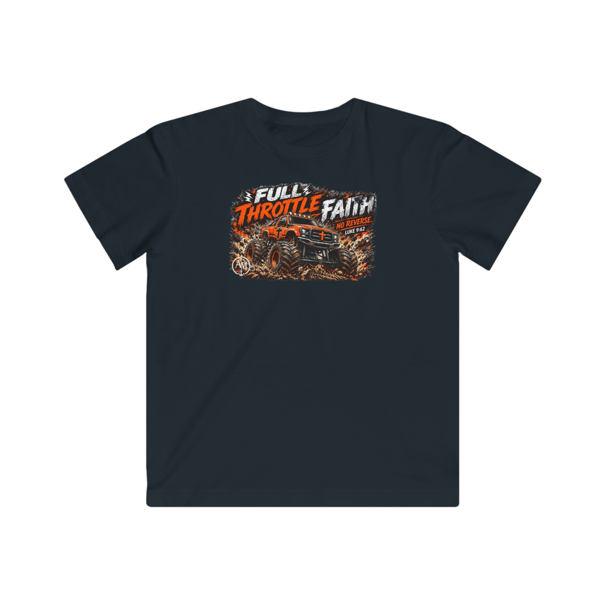 Kids Monster Truck Tee — "Full Throttle Faith" Off‑Road Racing Shirt