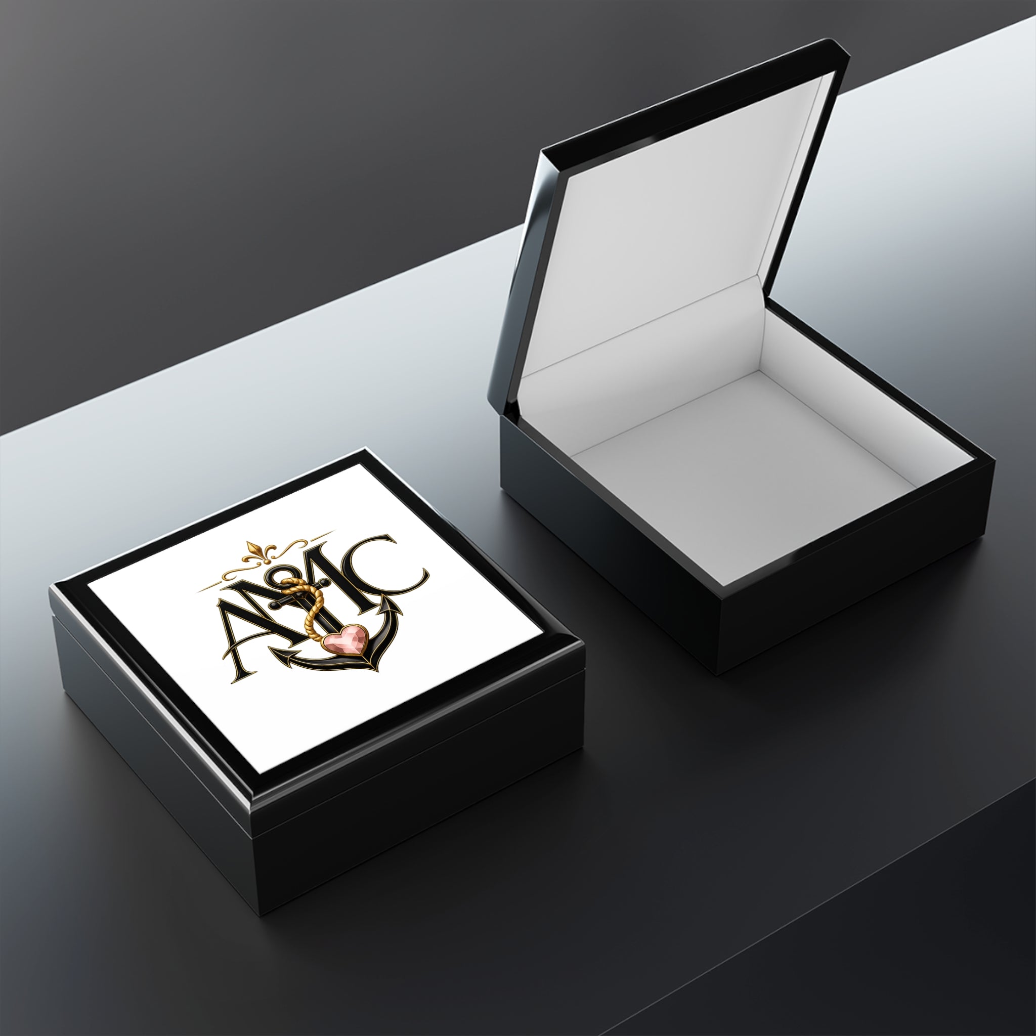 Anchored Mama Co. Monogram Jewelry Box – Heirloom Anchor Keepsake Box
