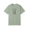 GiGi Monogram Graphic T‑Shirt — Vintage Neutral Tee with Script Logo