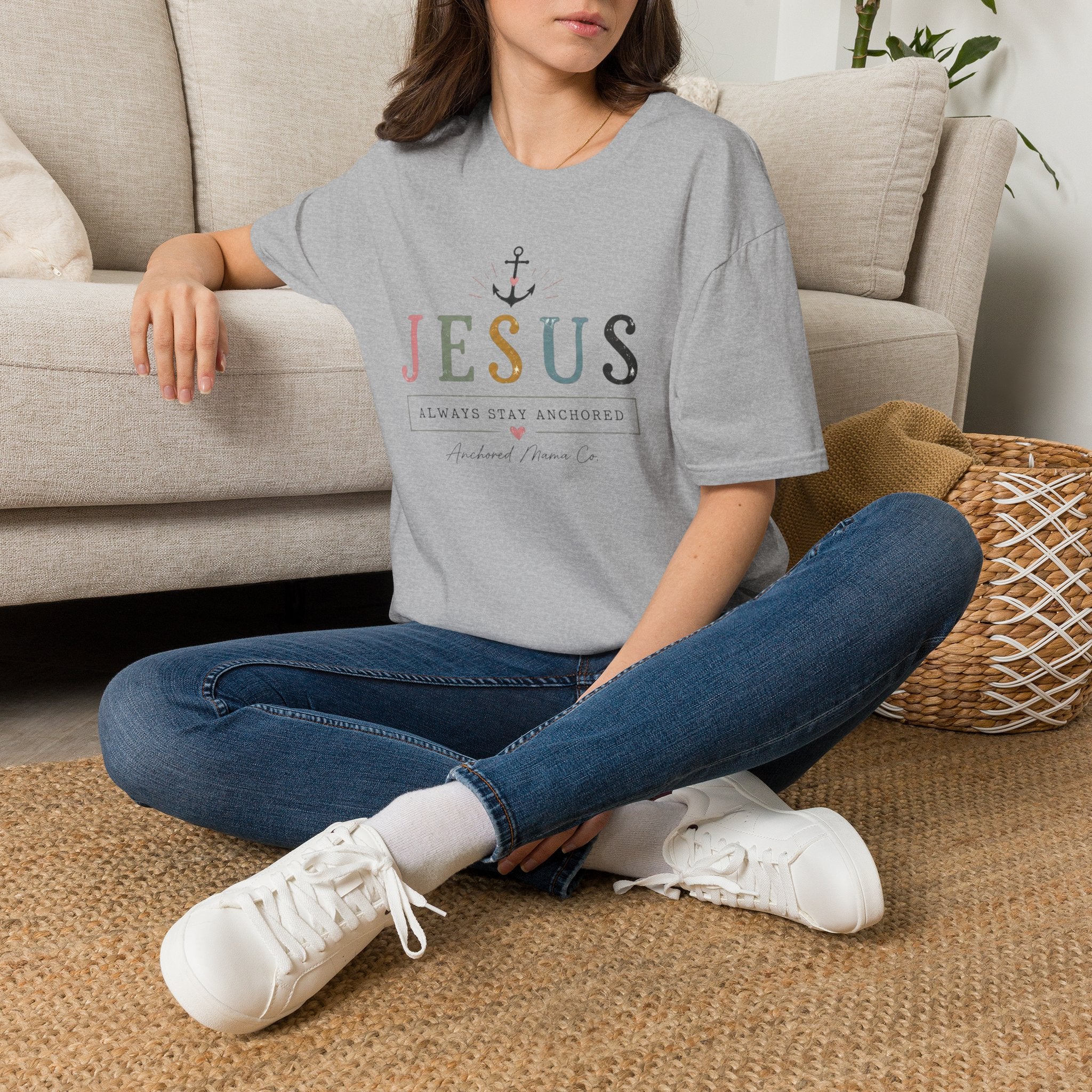 Christian T-Shirt — "Jesus: Always Stay Anchored" Inspirational Faith Tee