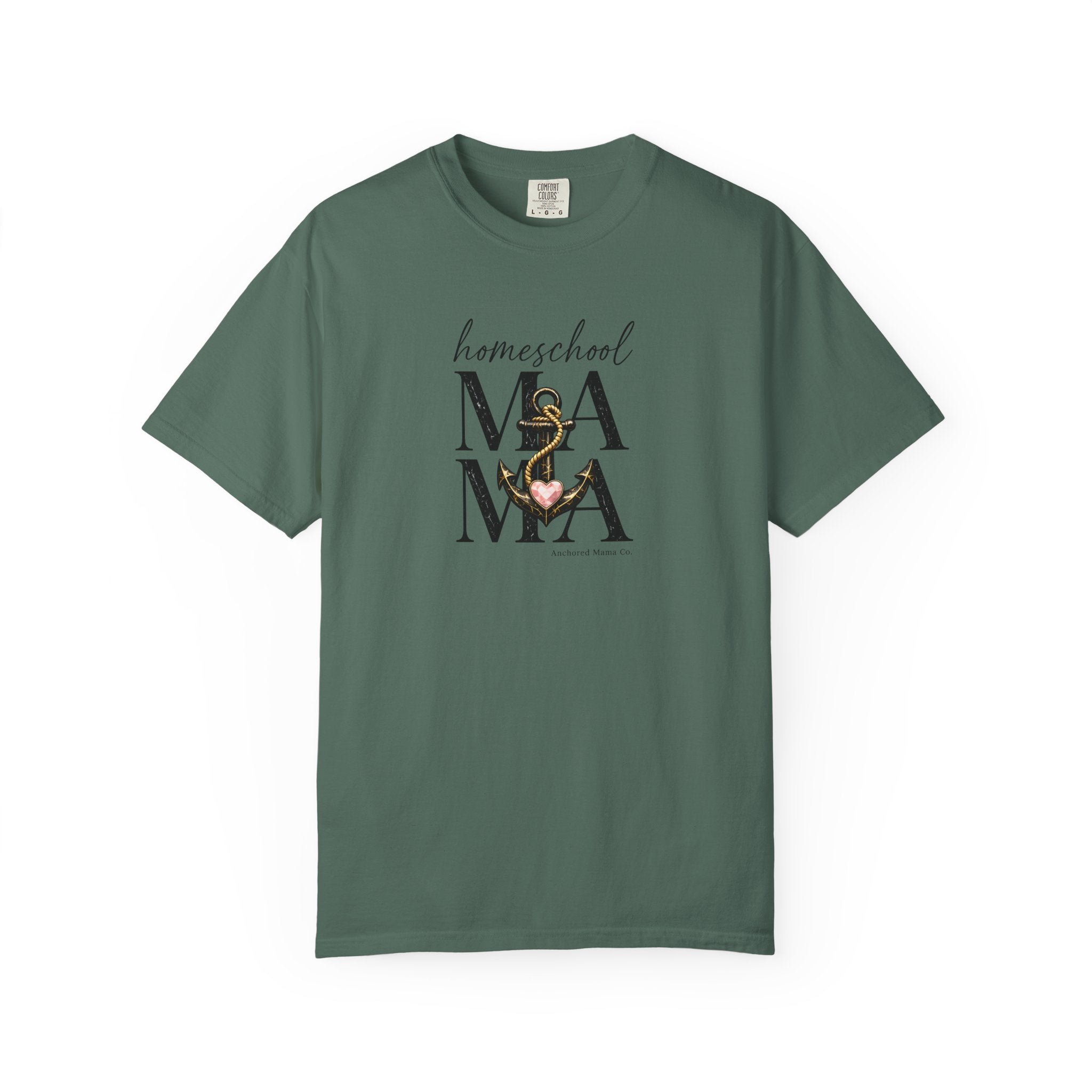 Homeschool Mama™ Floral Anchor T-Shirt | Christian Homeschool Mom Tee | Anchored Mama Studio