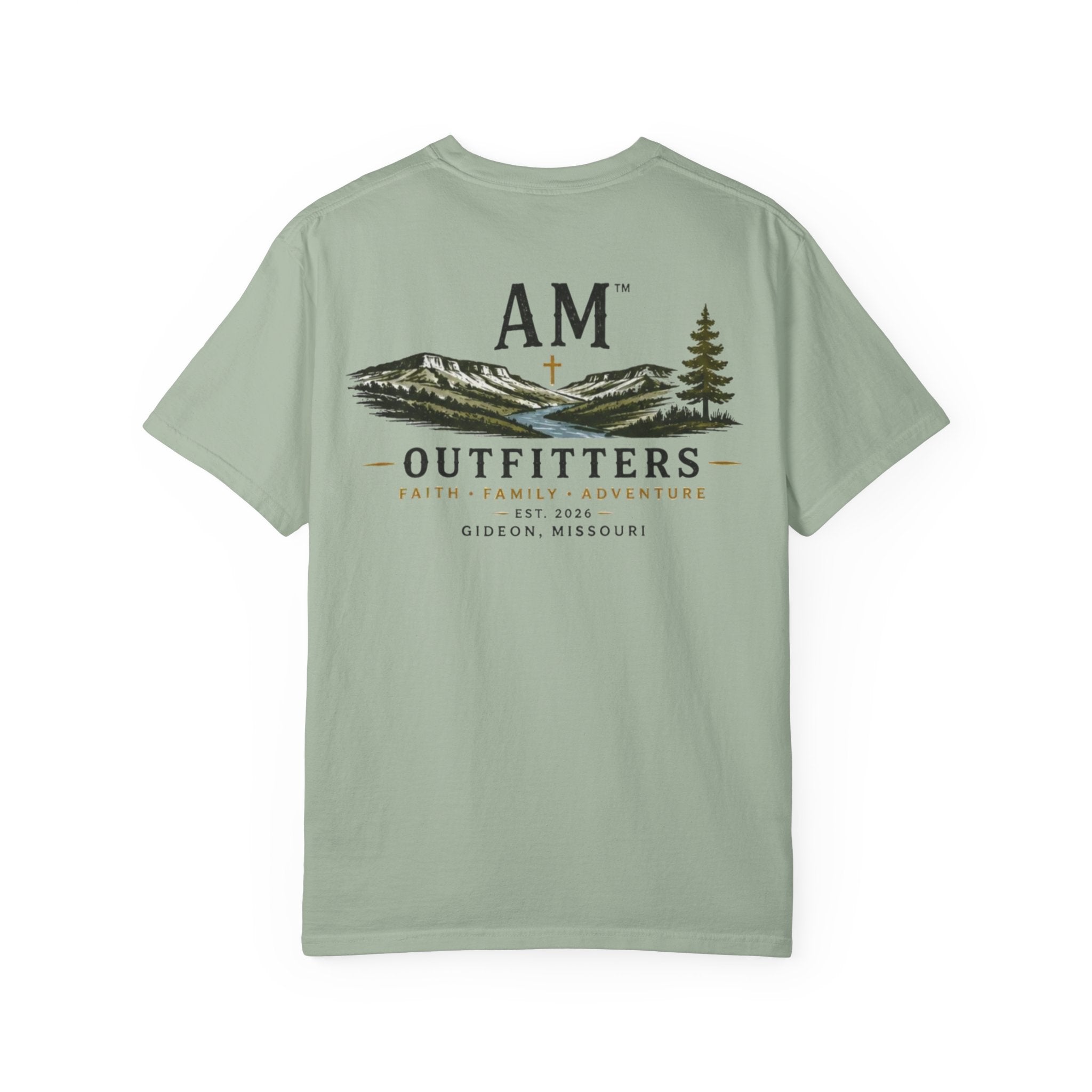 AM Outfitters Graphic T-Shirt — Mountain & Tree Adventure Tee