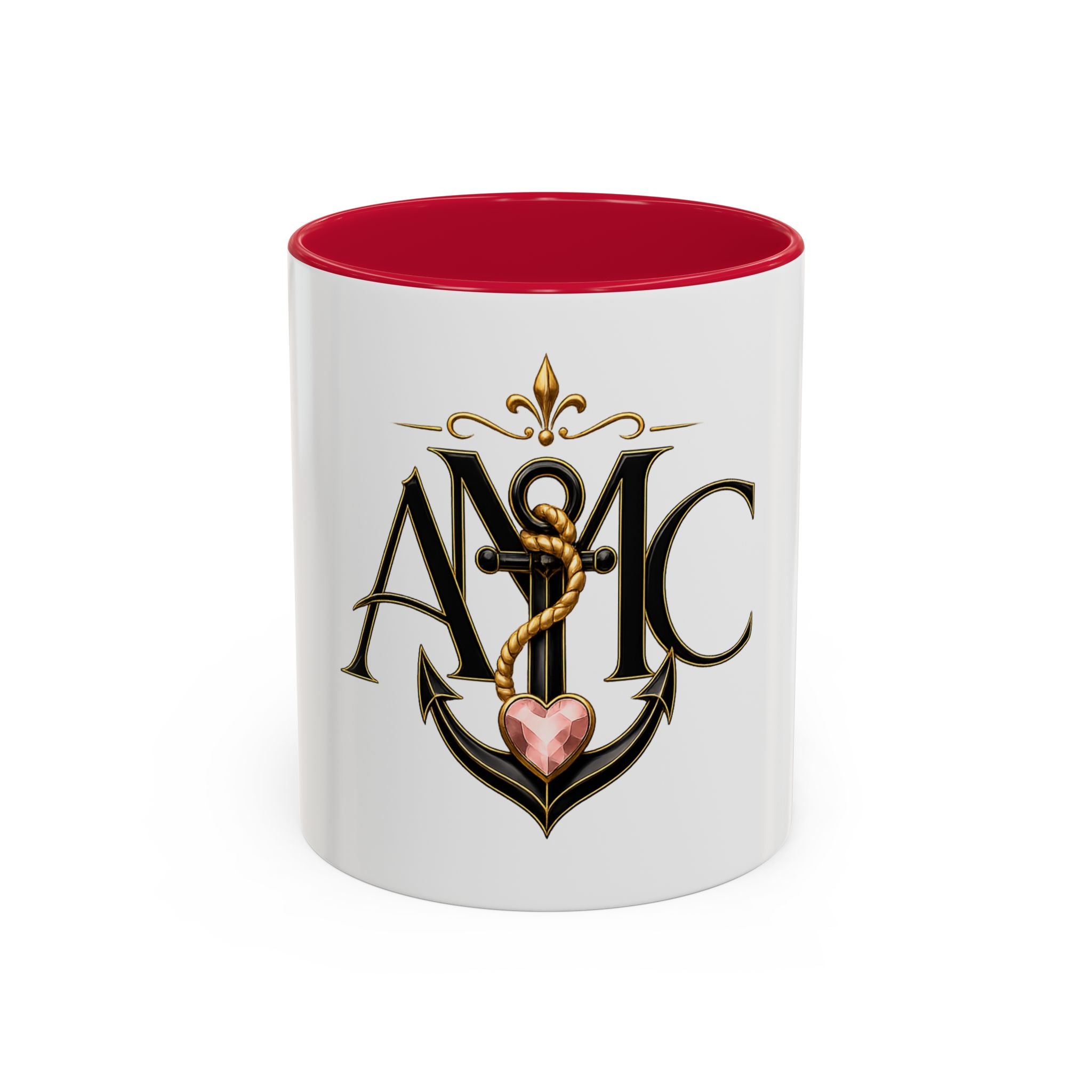 Anchor Heart Monogram Ceramic Mug | Anchored Mama Co. | 11oz & 15oz Coffee Cup