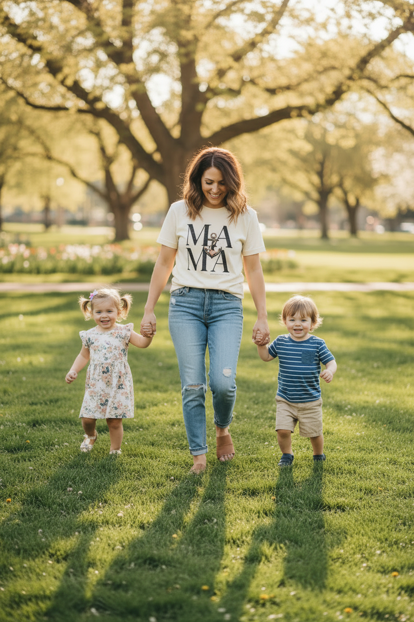 Mama Anchor T-Shirt — Nautical Mama Graphic Tee