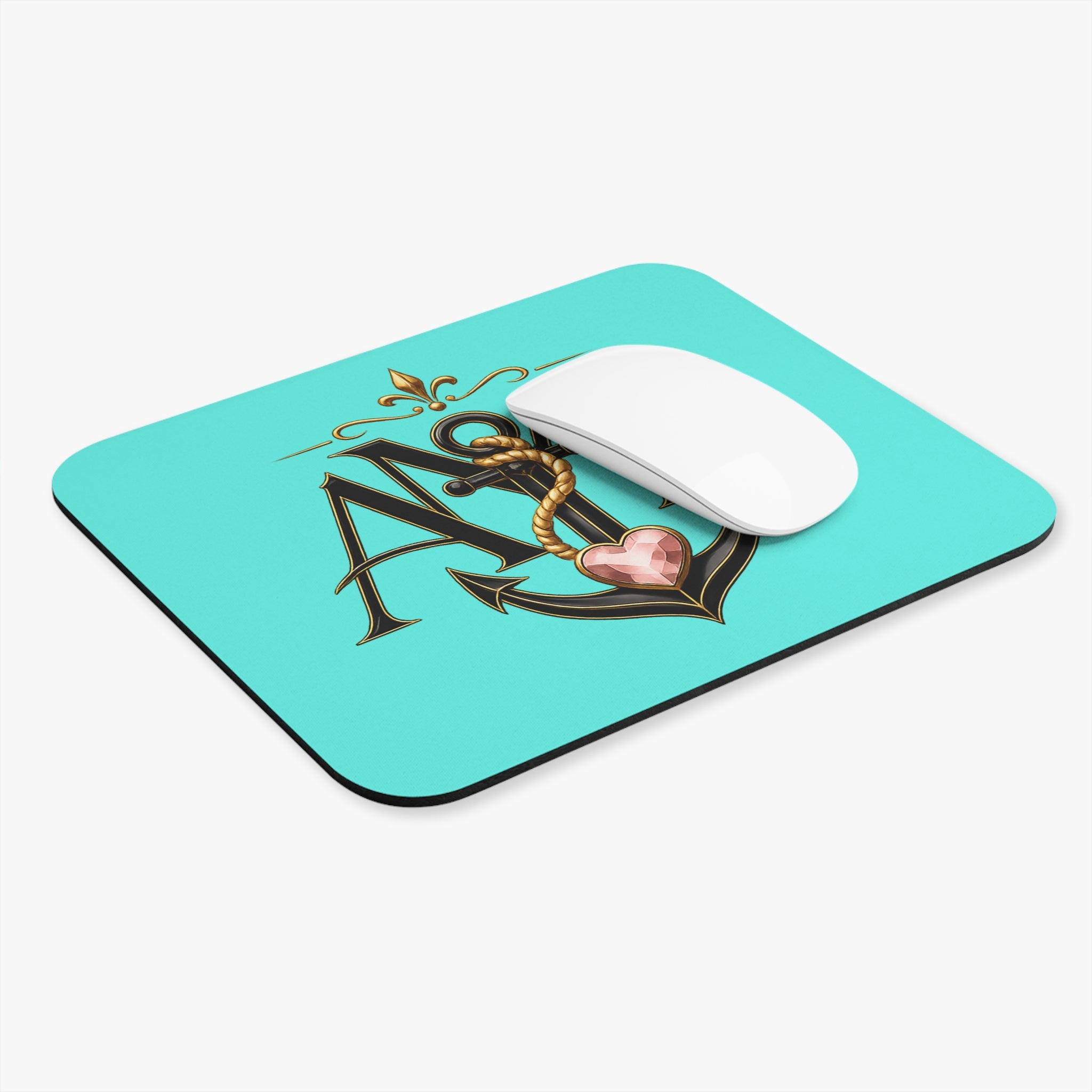 Anchored Mama Co. Crest Mouse Pad | Christian Anchor Desk Accessory