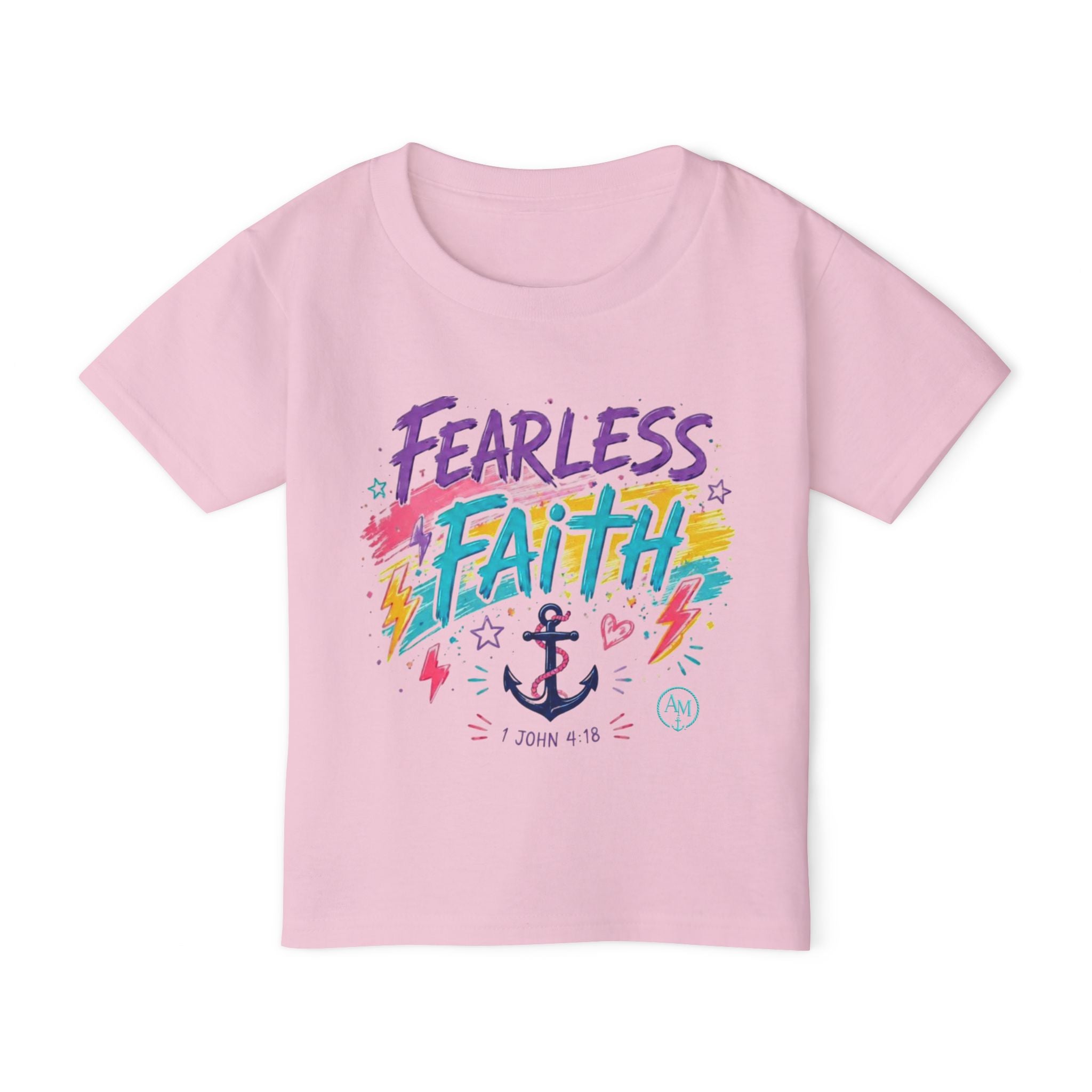 Toddler T-Shirt — "Fearless Faith" Colorful Anchor Kids' Christian Tee