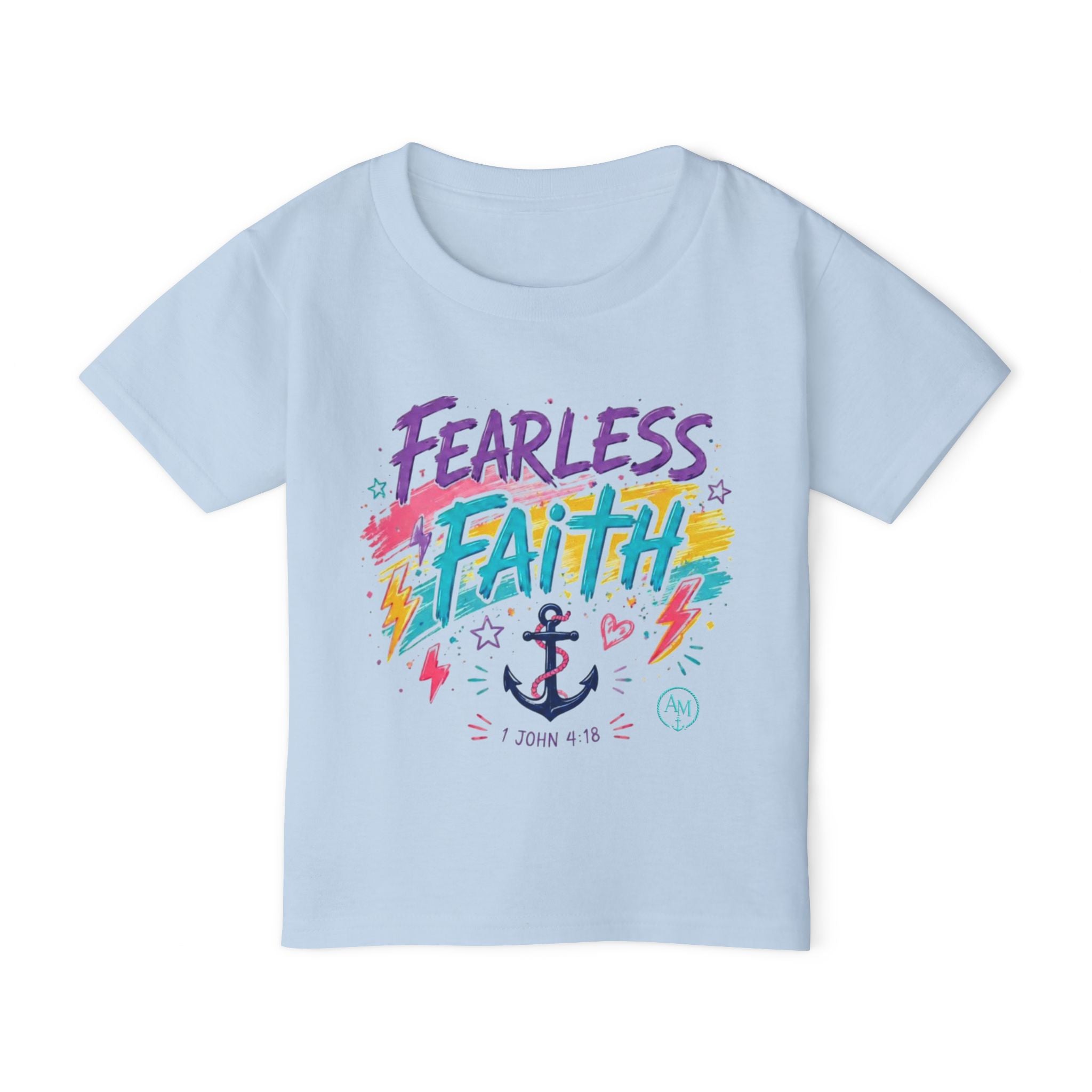 Toddler T-Shirt — "Fearless Faith" Colorful Anchor Kids' Christian Tee