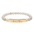 Engravable Natural Stone Stretch Bar Bracelet | Anchored Mama Co.