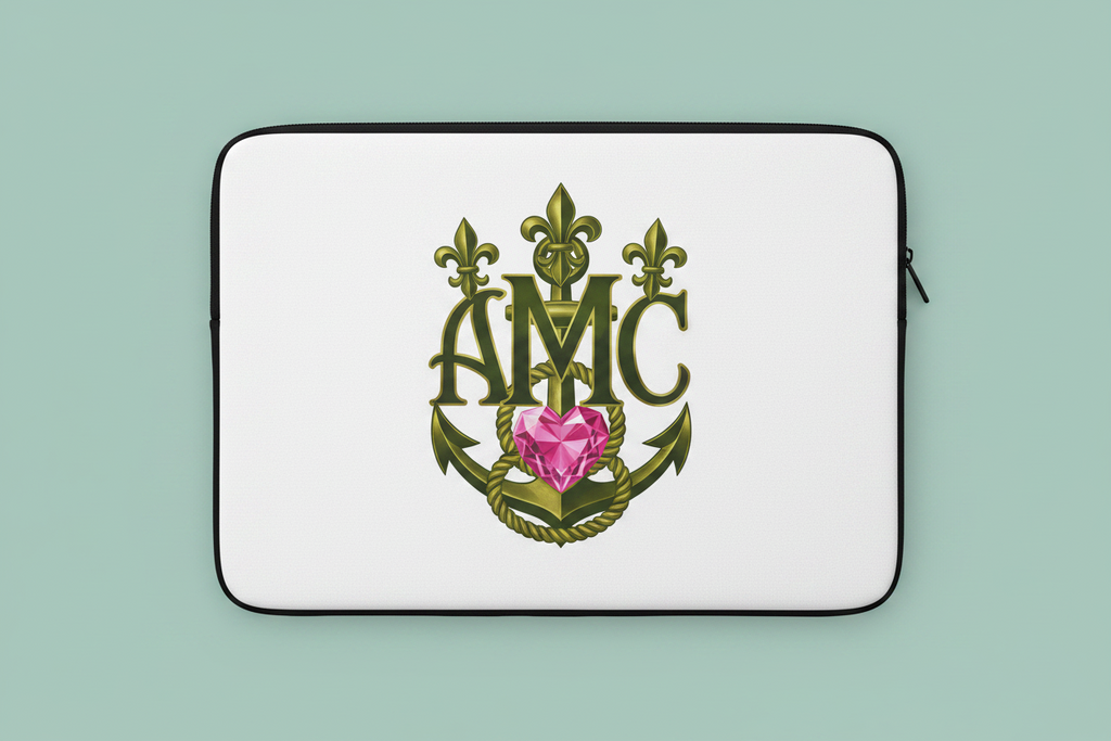 Anchor Heart Laptop Sleeve – Nautical Monogram A&C Protective Case