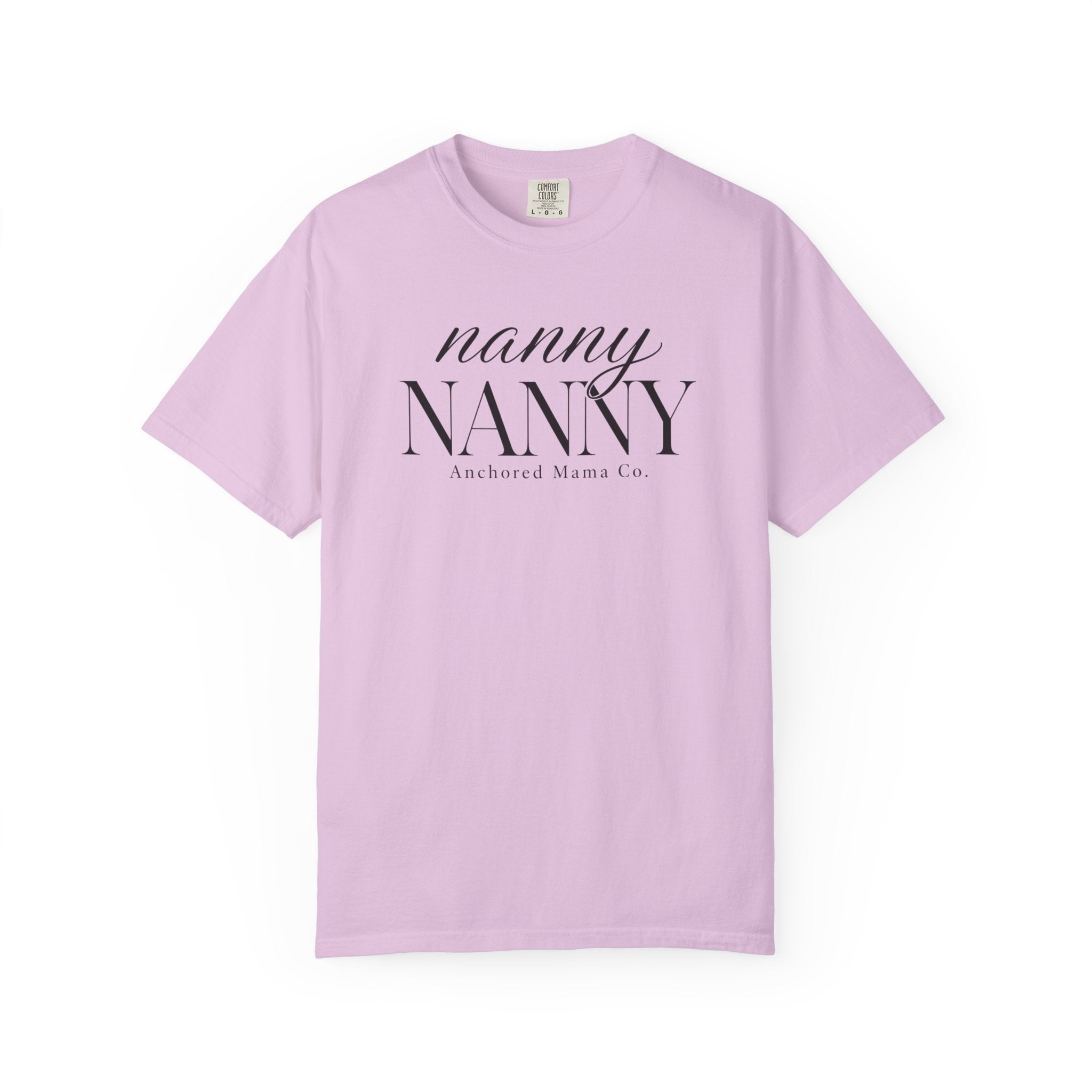 Nanny NANNY Script Logo T-Shirt — Casual Caregiver Gift