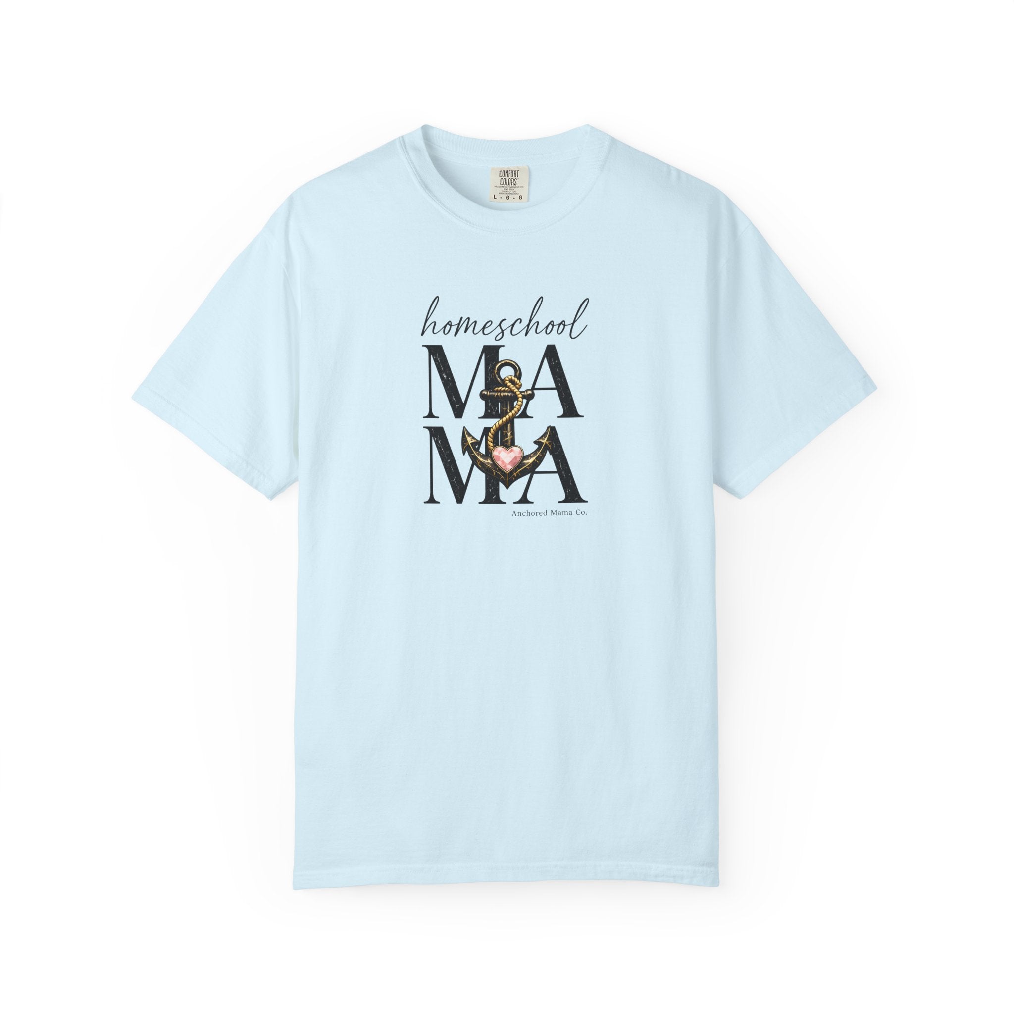 Homeschool Mama™ Floral Anchor T-Shirt | Christian Homeschool Mom Tee | Anchored Mama Studio