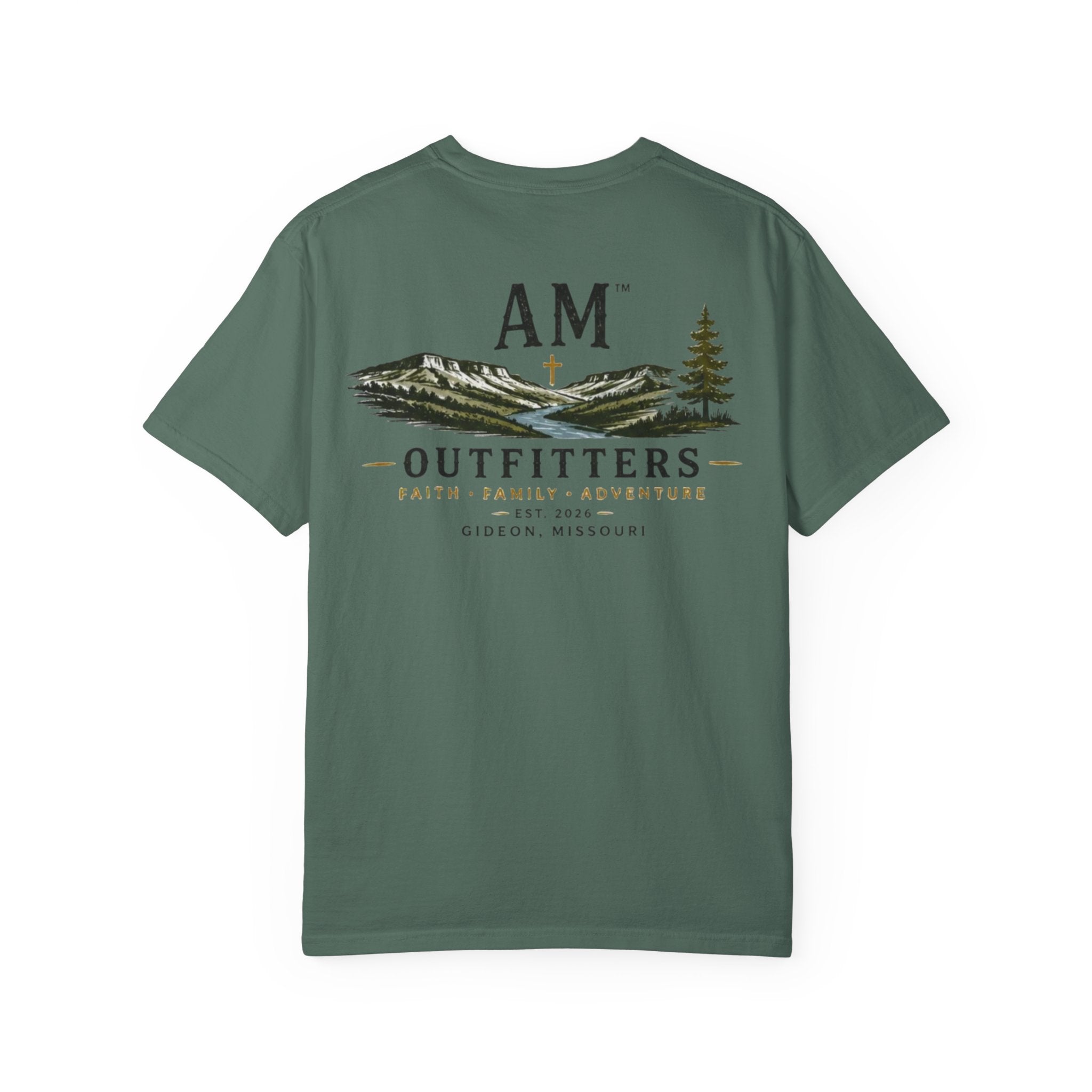 AM Outfitters Graphic T-Shirt — Mountain & Tree Adventure Tee