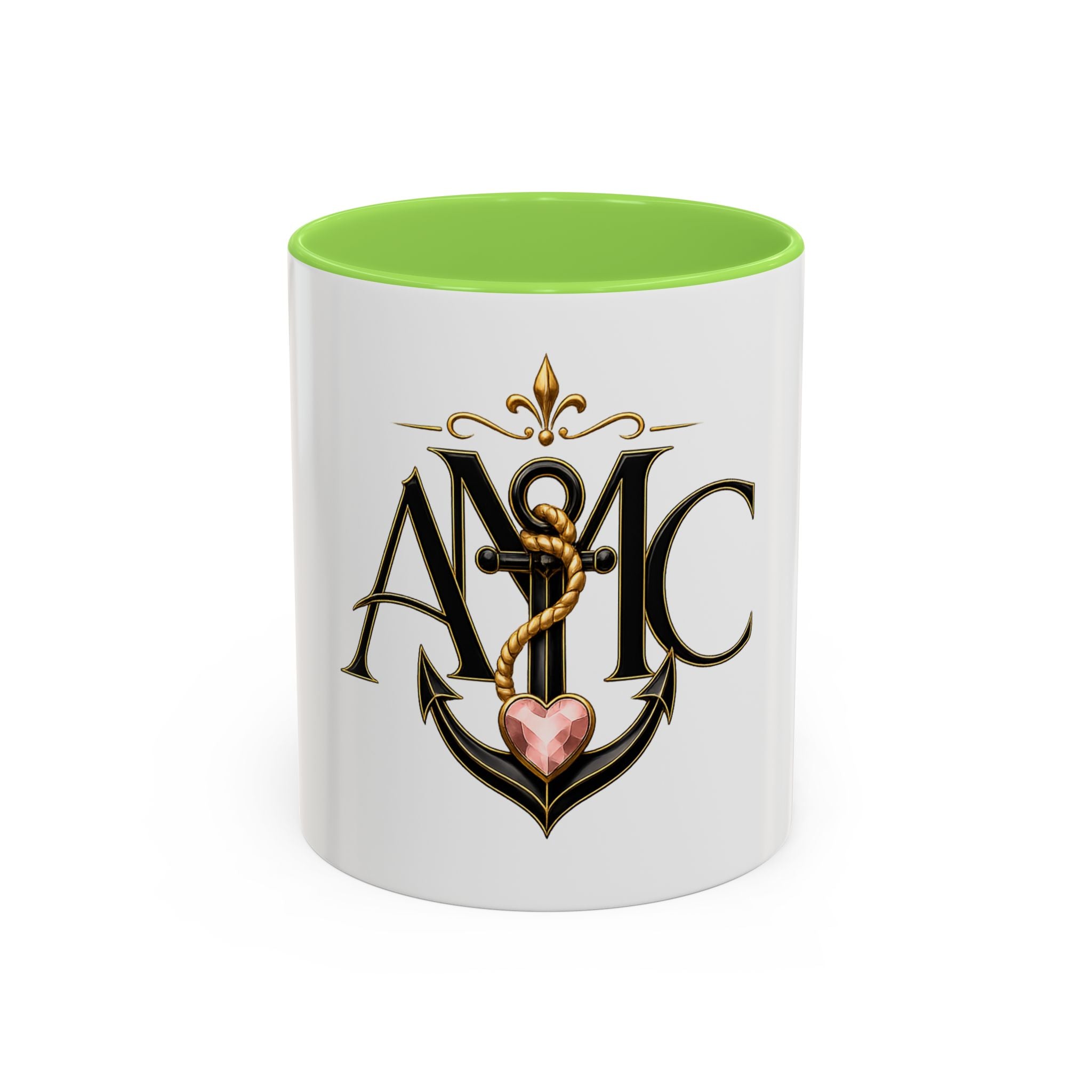 Anchor Heart Monogram Ceramic Mug | Anchored Mama Co. | 11oz & 15oz Coffee Cup