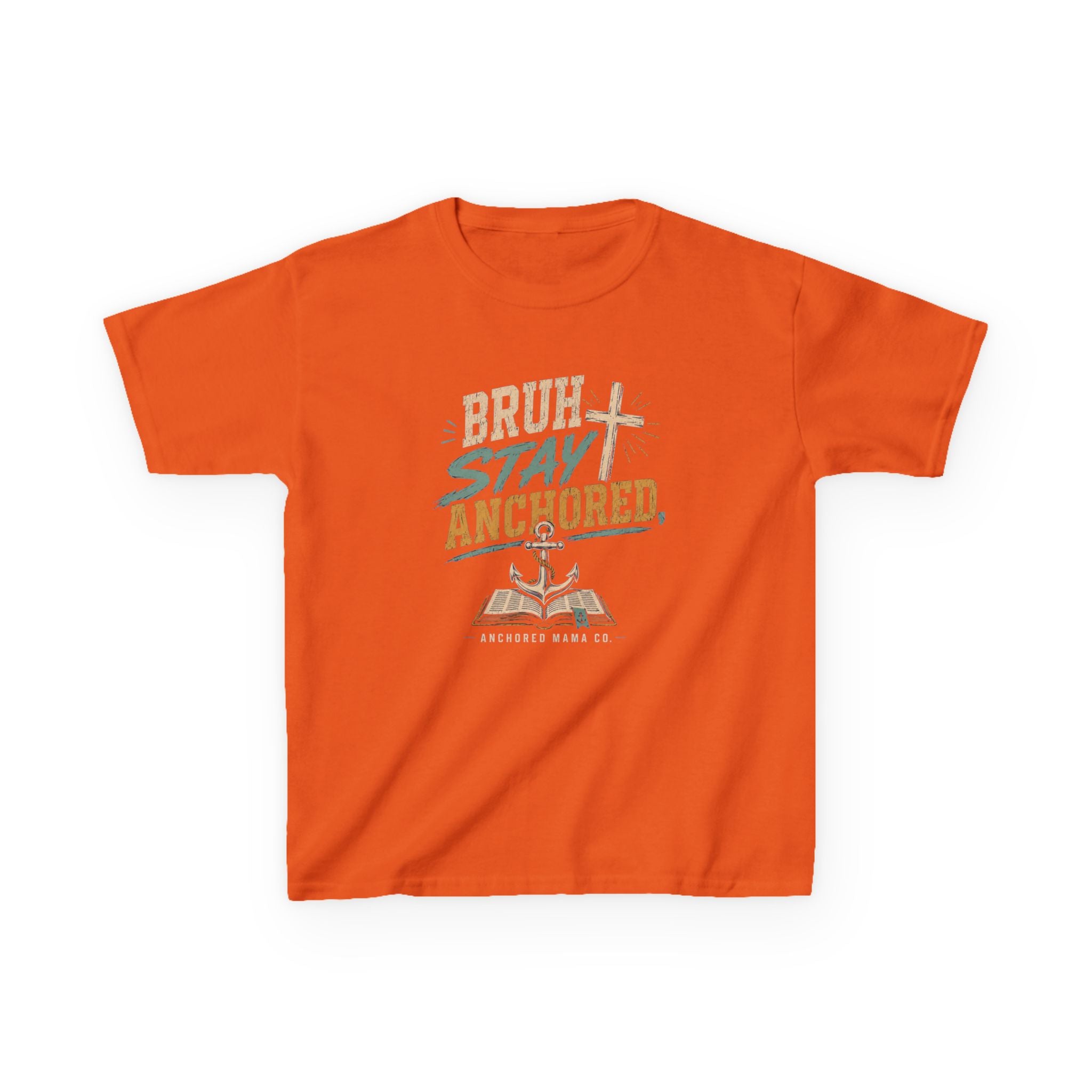 Kids T-Shirt — “Bruh Stay Anchored” Nautical Faith Graphic Tee