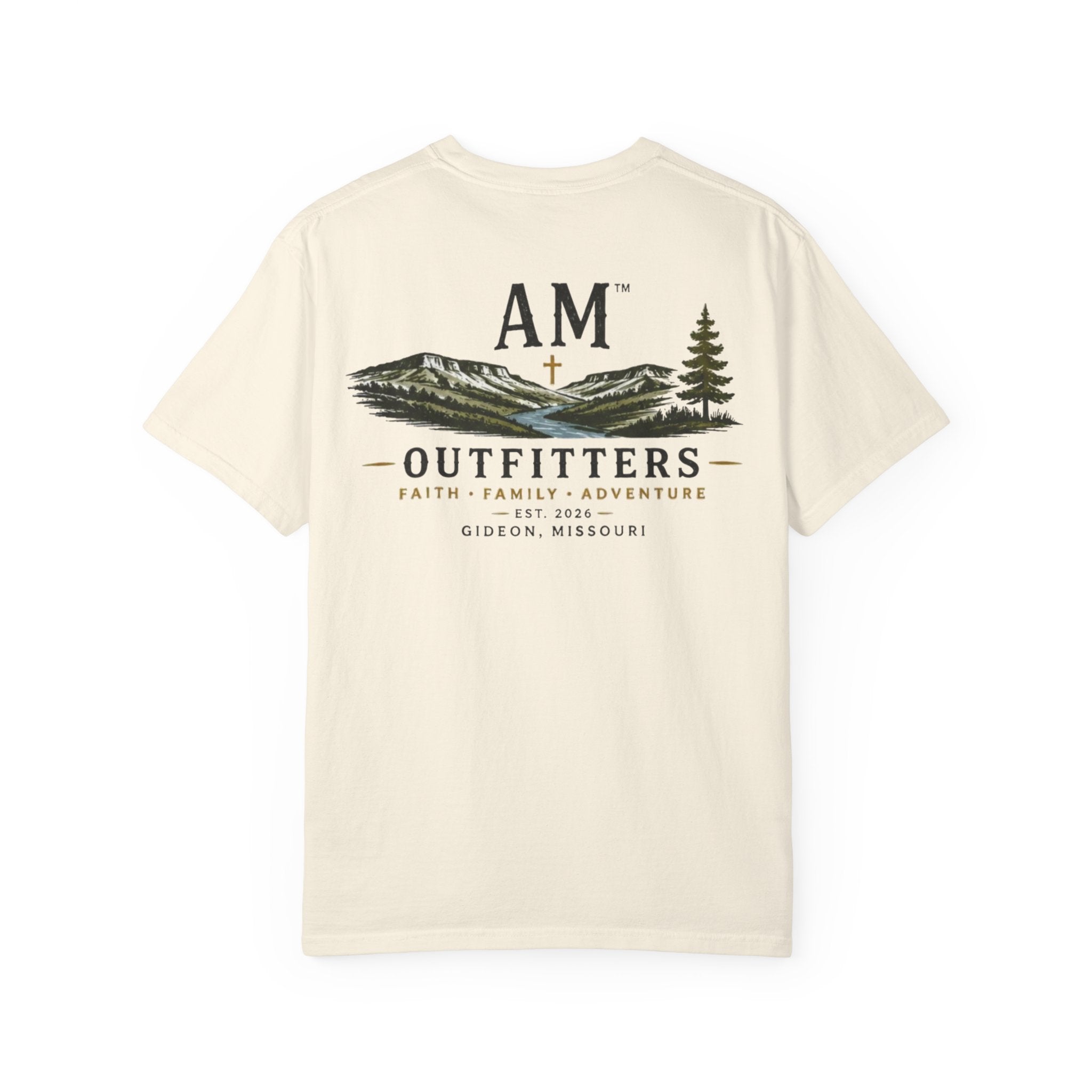 AM Outfitters Graphic T-Shirt — Mountain & Tree Adventure Tee