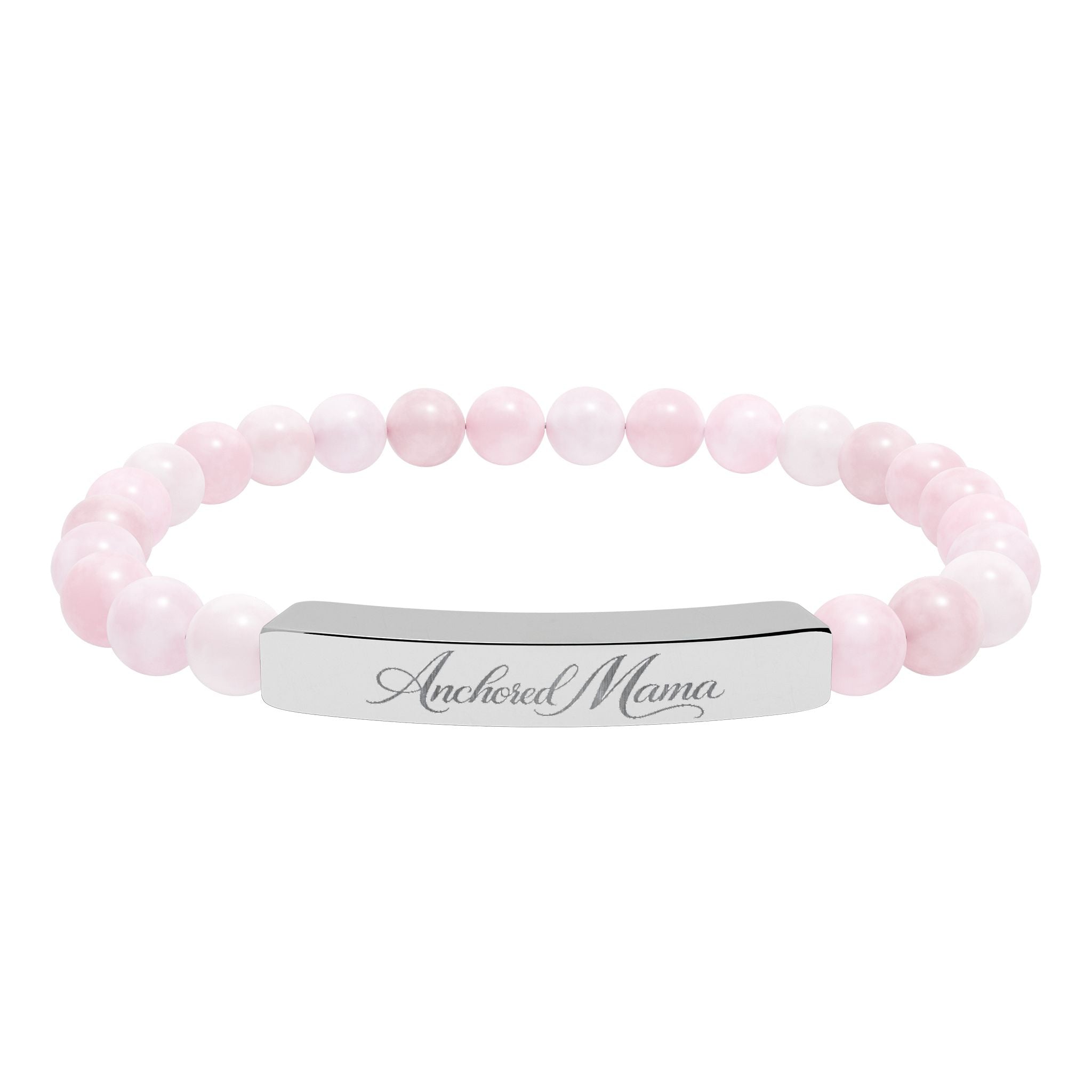 Engravable Natural Stone Stretch Bar Bracelet | Anchored Mama Co.