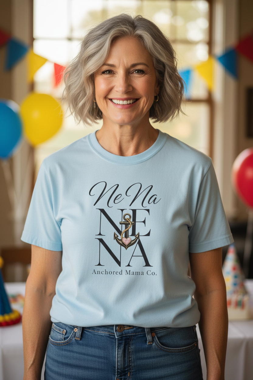 NeNa Anchor Graphic T-Shirt — Coastal Nautical Crew Tee