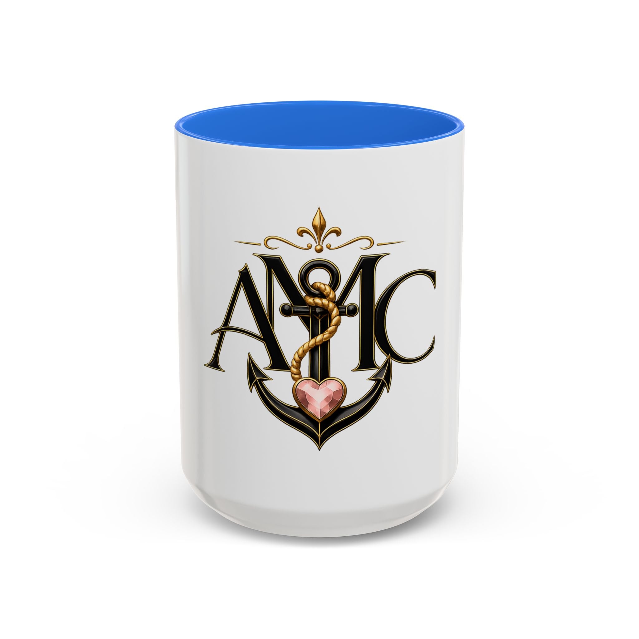Anchor Heart Monogram Ceramic Mug | Anchored Mama Co. | 11oz & 15oz Coffee Cup