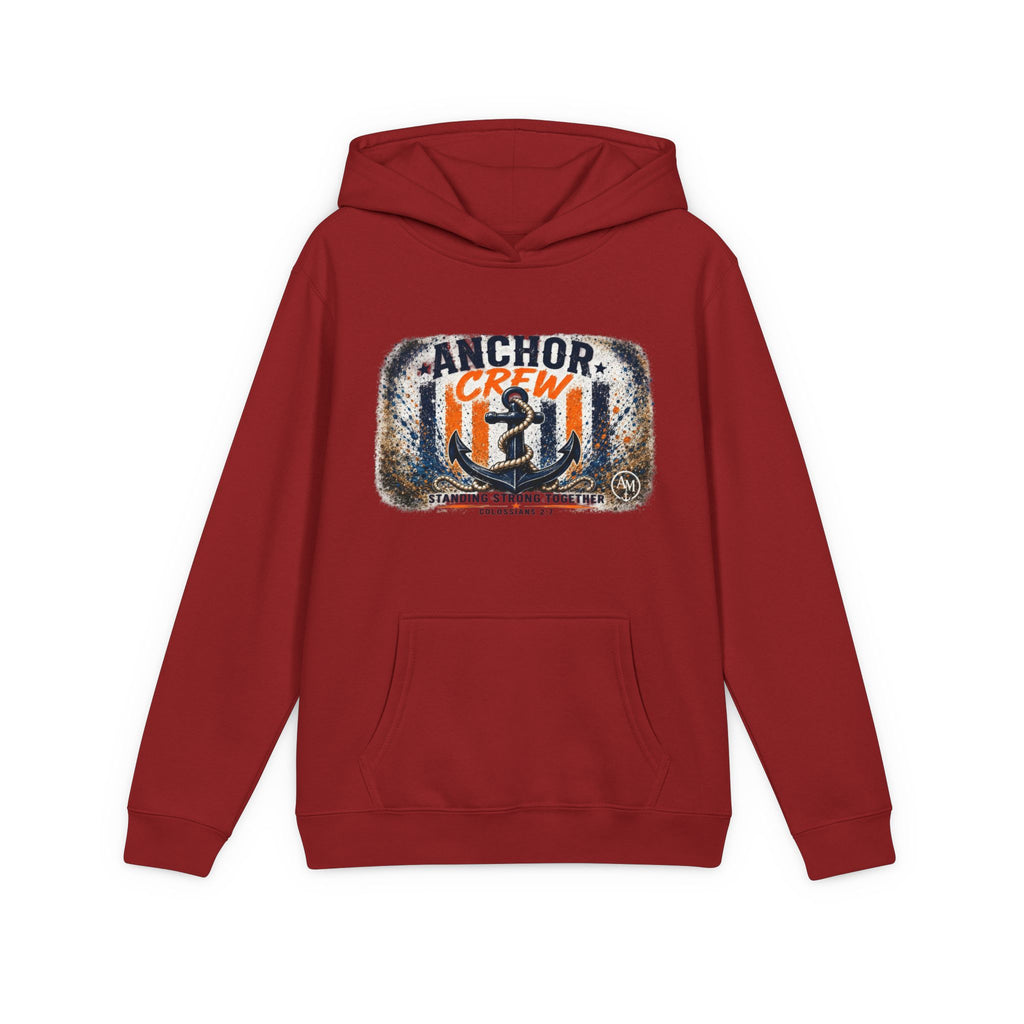 Anchor Crew Youth Hoodie — Nautical Anchor Graphic Fleece Sweatshirt