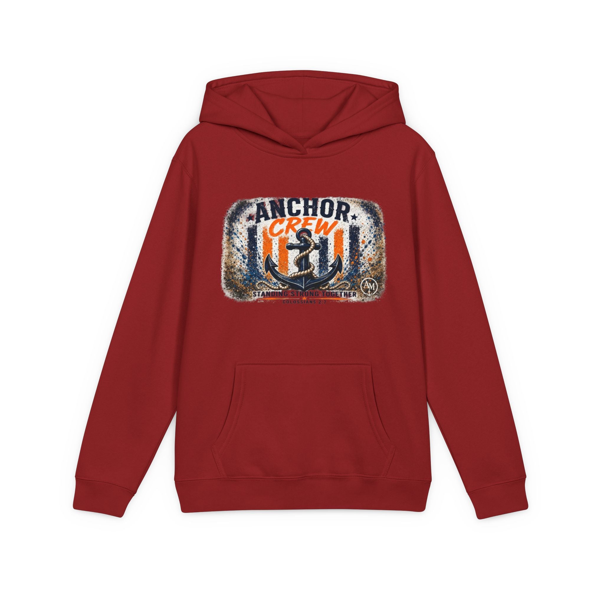 Anchor Crew Youth Hoodie — Nautical Anchor Graphic Fleece Sweatshirt