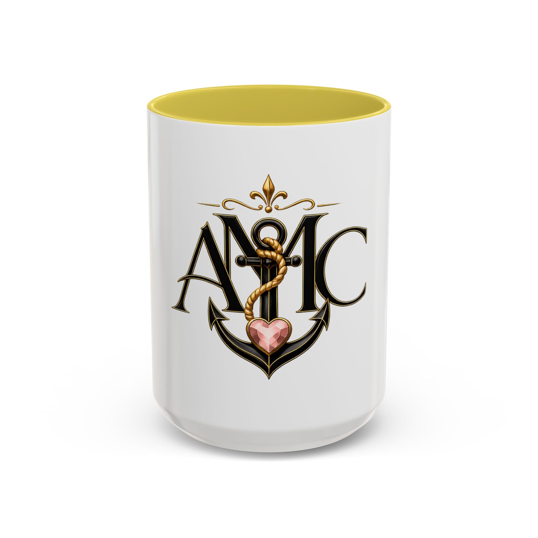 Anchor Heart Monogram Ceramic Mug | Anchored Mama Co. | 11oz & 15oz Coffee Cup
