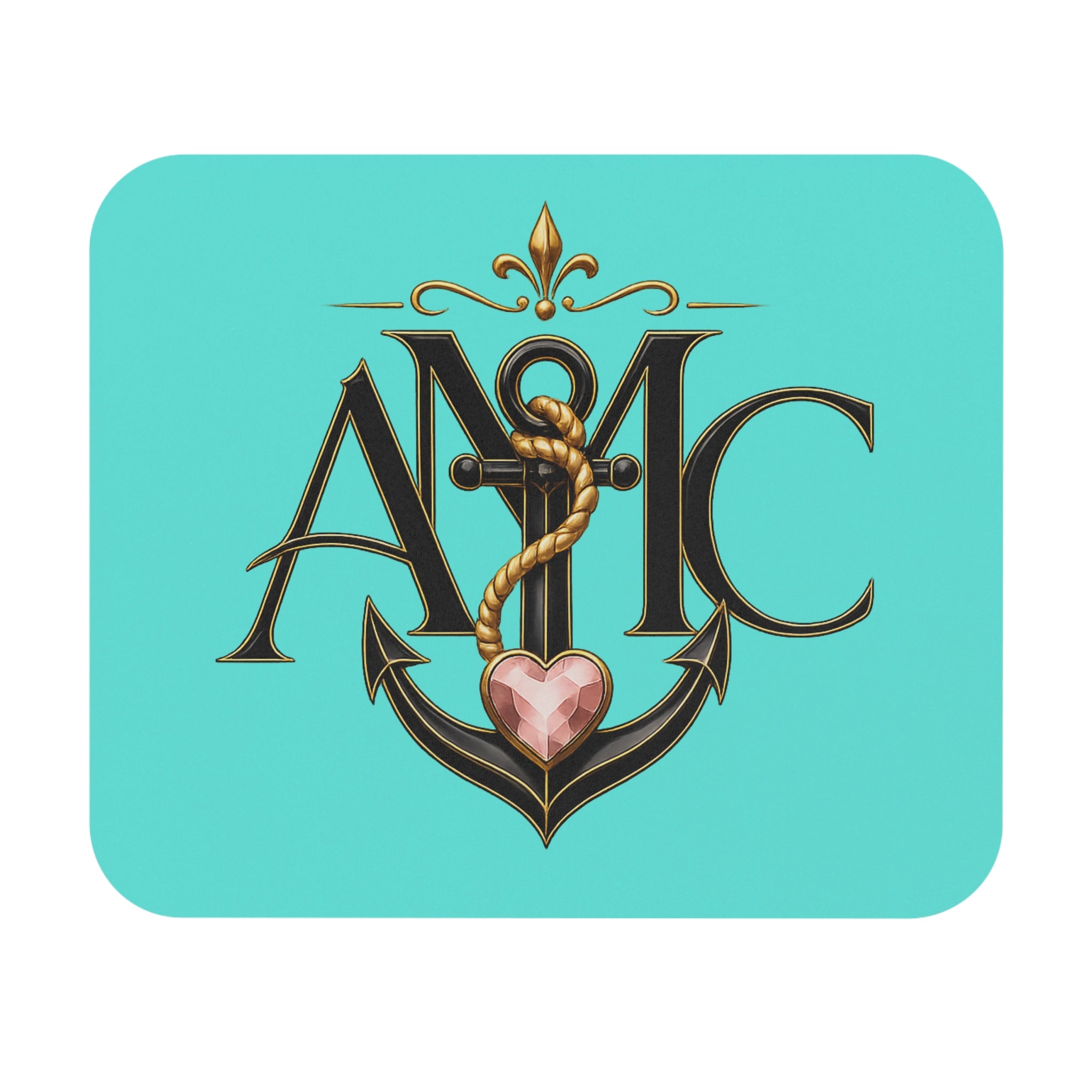 Anchored Mama Co. Crest Mouse Pad | Christian Anchor Desk Accessory