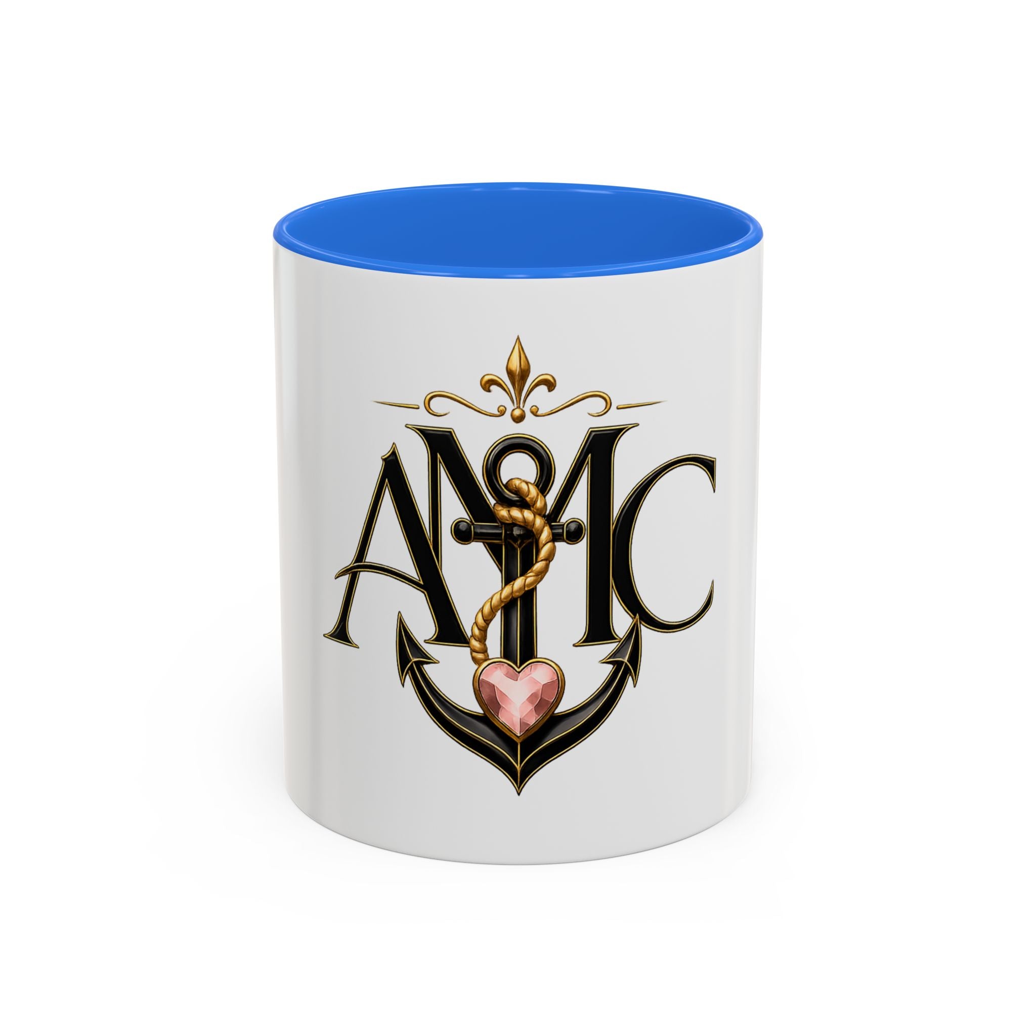 Anchor Heart Monogram Ceramic Mug | Anchored Mama Co. | 11oz & 15oz Coffee Cup