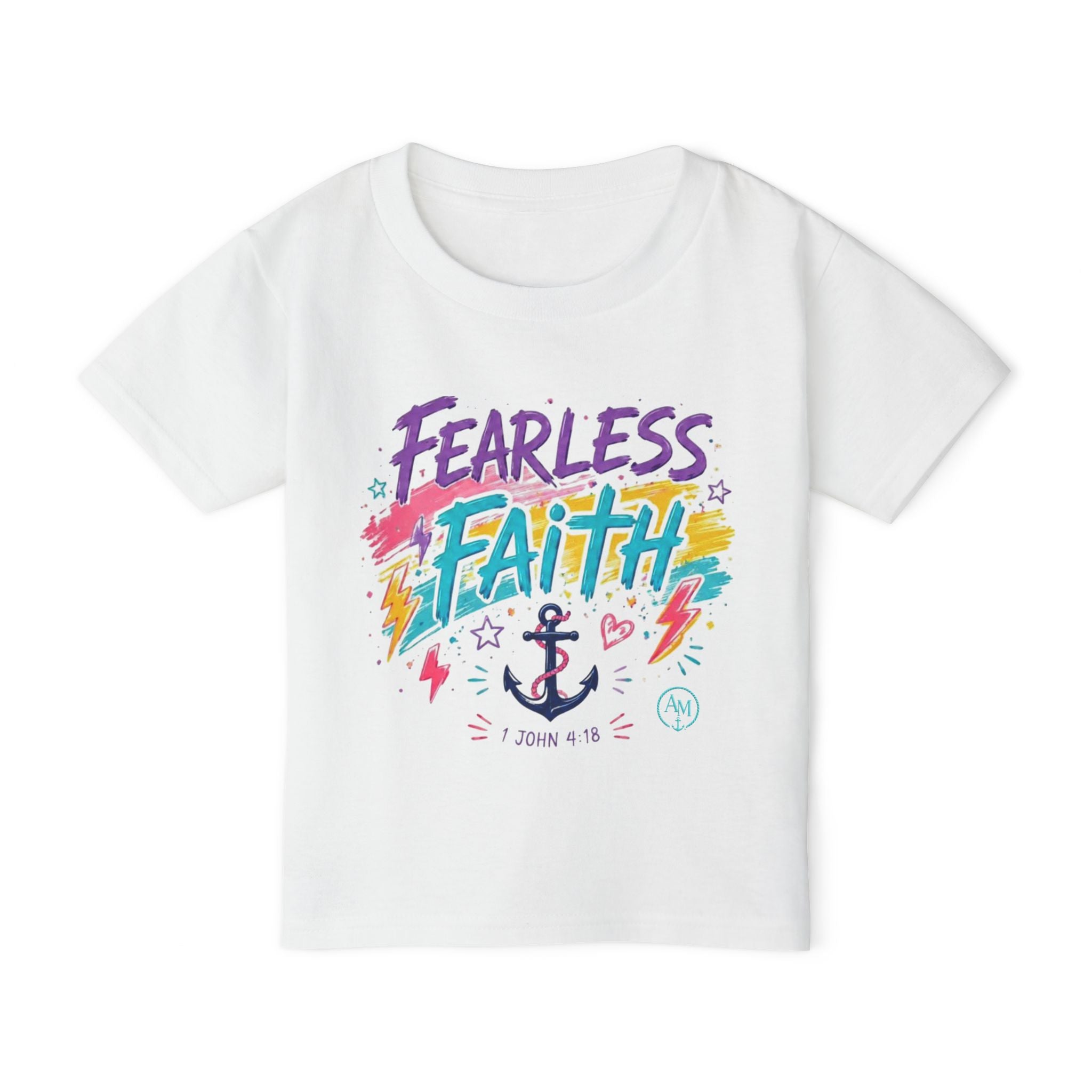 Toddler T-Shirt — "Fearless Faith" Colorful Anchor Kids' Christian Tee