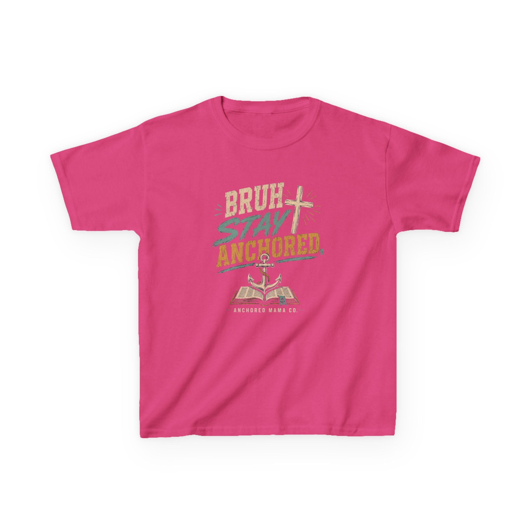 Kids T-Shirt — “Bruh Stay Anchored” Nautical Faith Graphic Tee